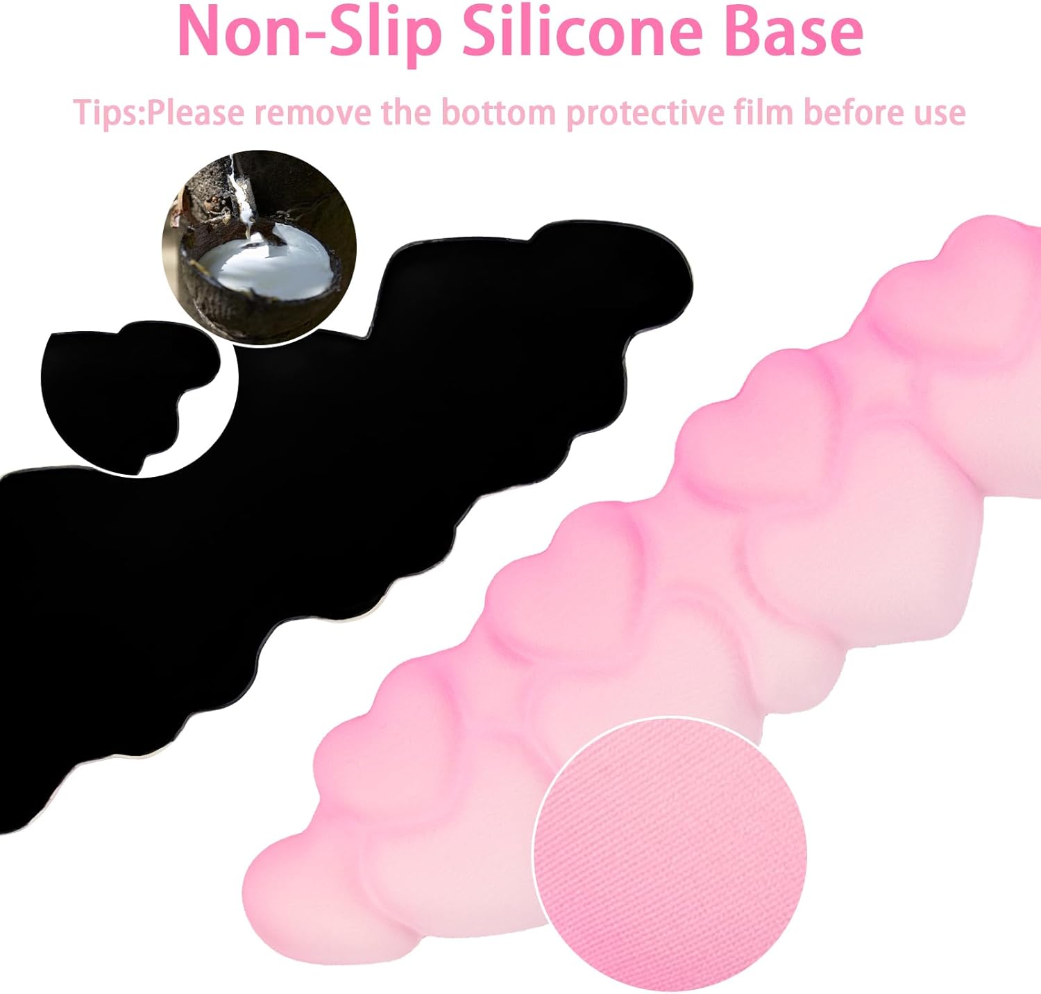 Cloud Mouse Pad and Keyboard Wrist Rest Set,4 Pcs Pink Ergonomic Arm Support for Computer Desk,Cute Palm Resting Cushion with Mousepad & Coaster | Office Computer Laptop Typing Pain Relief 11 - northernschoolofshiatsu.co.uk