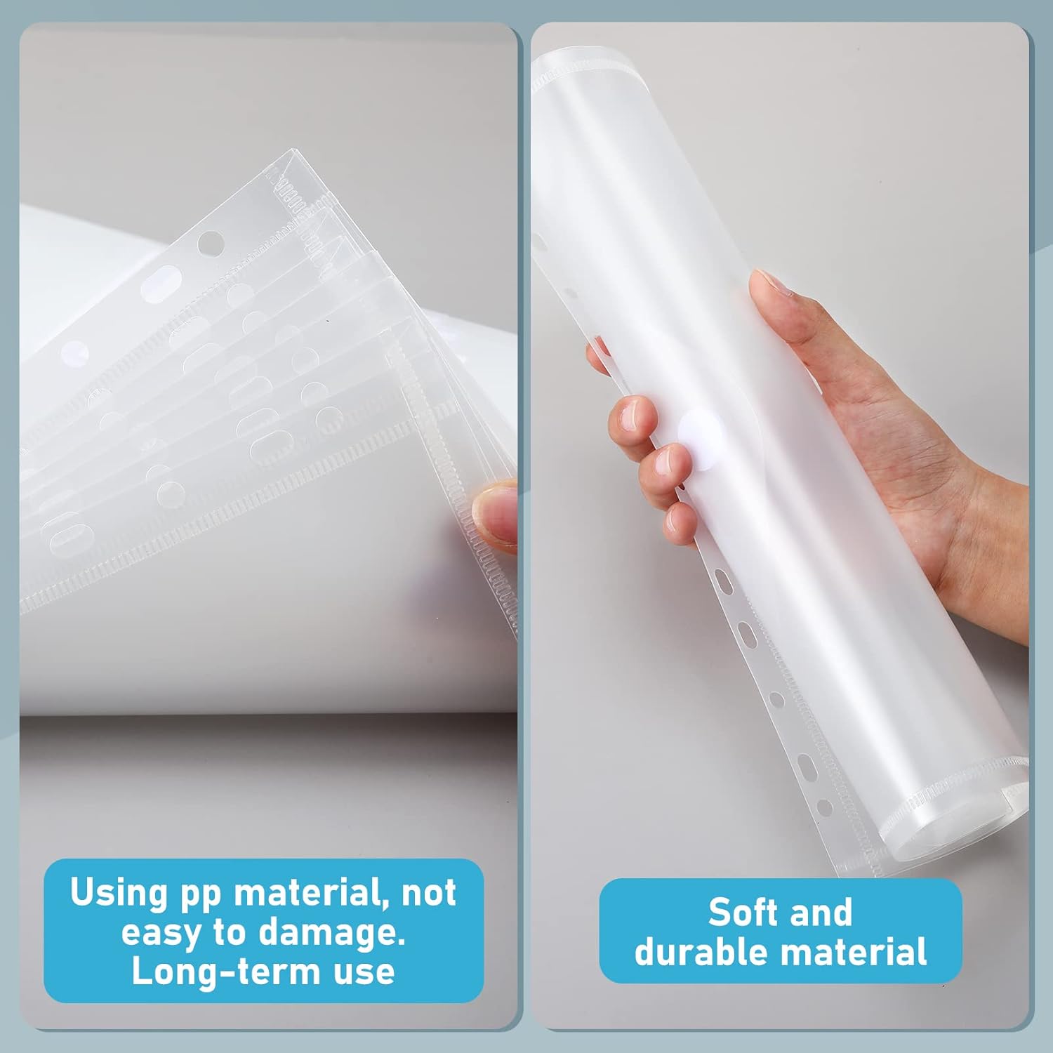 Yeaqee 100 Pcs Binder Pocket for 3 Ring Plastic Binder Folders 11 Holes Clear Poly Binder Envelope with Hook and Loop Closure for 2/3/4 Ring Document Pouch with Label Letter Size Office 5 61722WcRBrL. AC SL1500 - northernschoolofshiatsu.co.uk