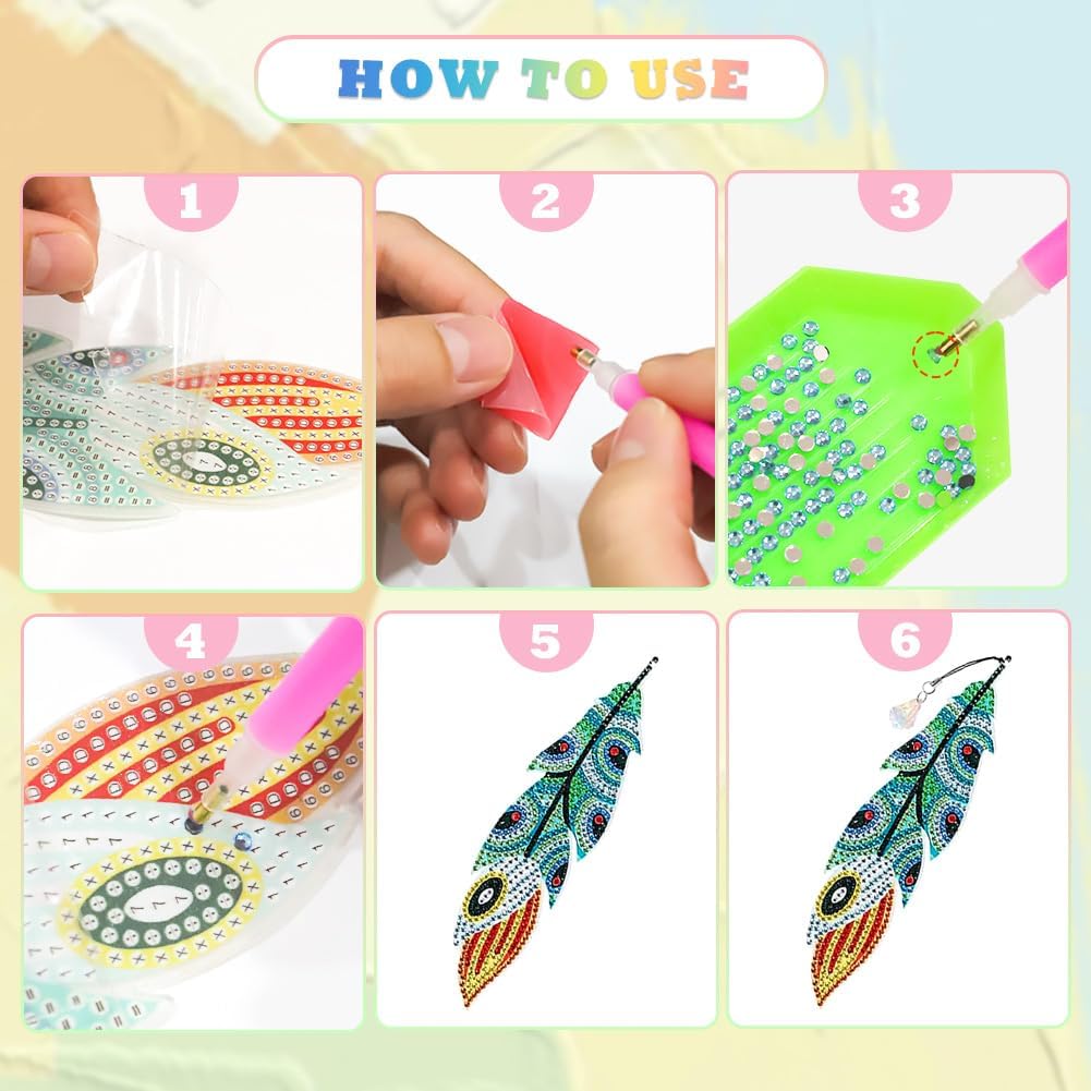6pcs 5D Crystal Feather Bookmarks - Acrylic Diamond Art Bookmarks With Pendant & Rhinestone Design for Adults & Kids 4 6173yqXt VL. AC SL1001 - northernschoolofshiatsu.co.uk