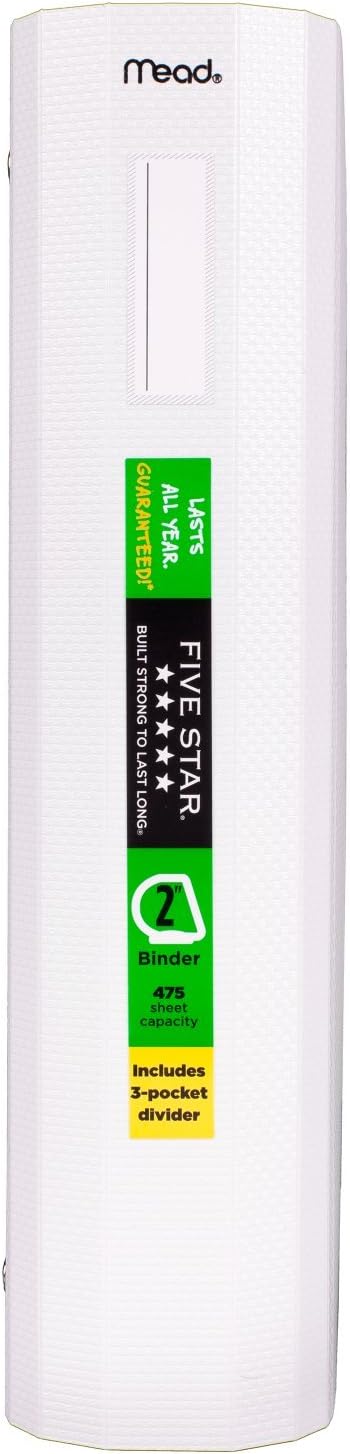 Five Star 2 Inch 3 Ring Binder, Plastic, White (73306) 2 617RFz8PknL. AC SL1500 - northernschoolofshiatsu.co.uk