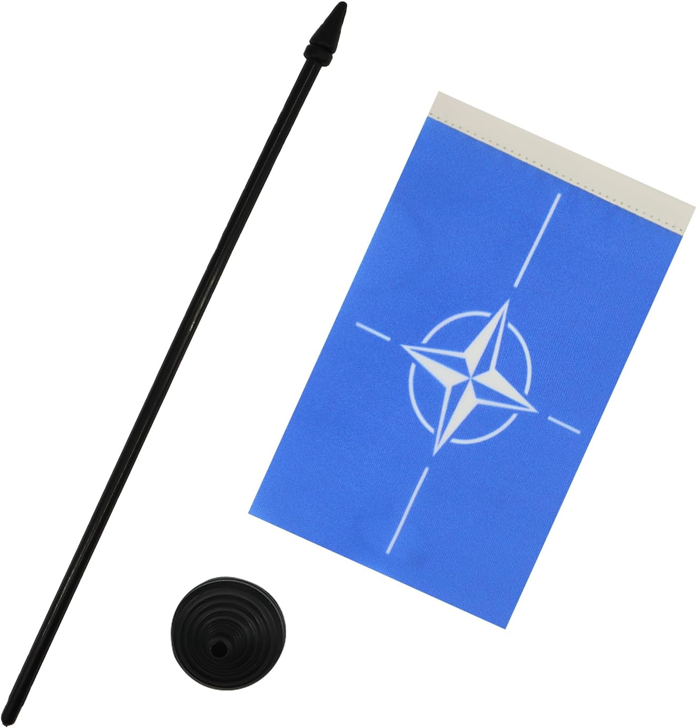 NATO Table Flag 4'' x 6'' - North Atlantic Treaty Organization Desk Flag 15 x 10 cm - Black plastic stick and base - AZ FLAG 3 617rkVPgRuL. AC SL1500 - northernschoolofshiatsu.co.uk