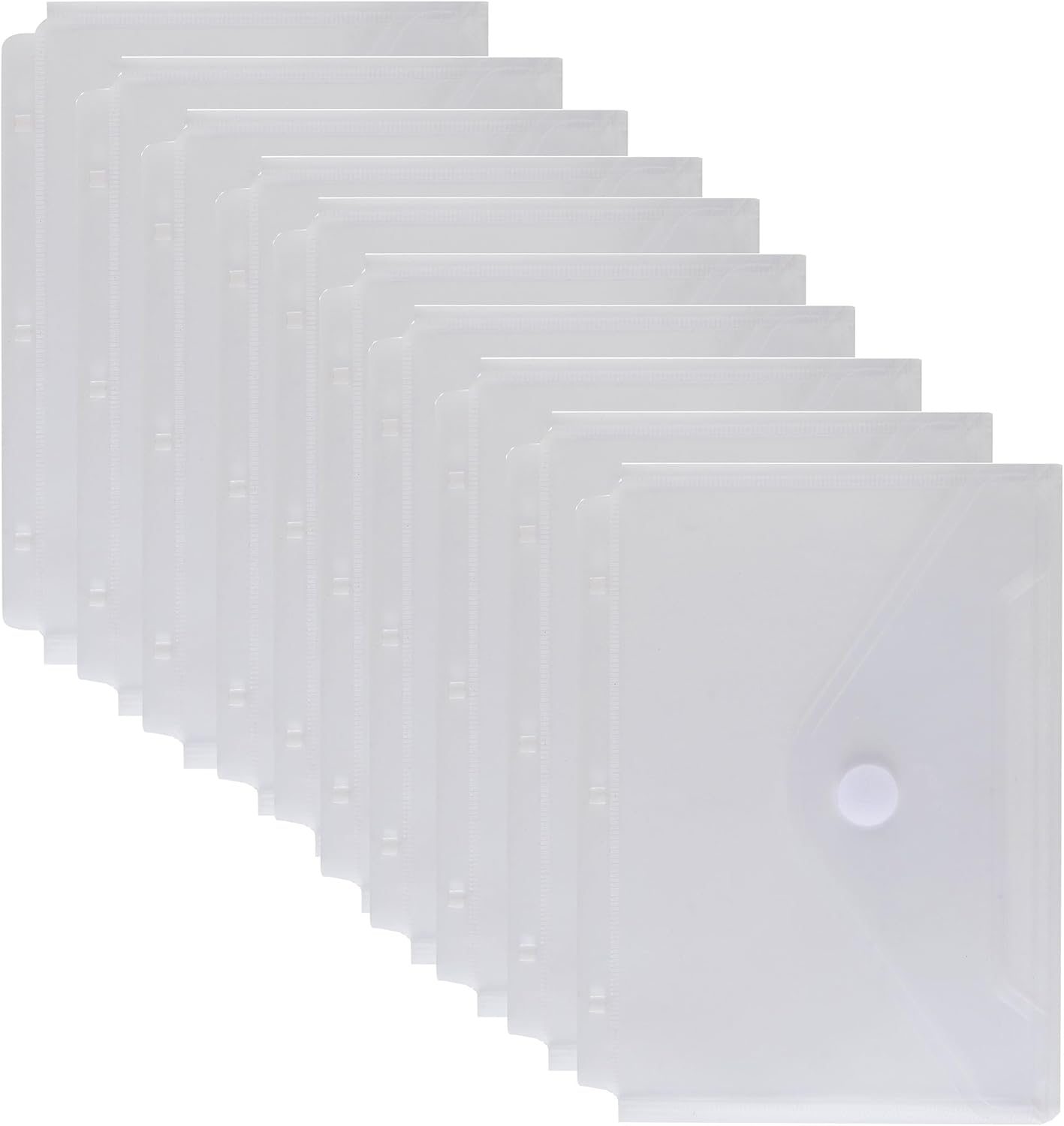 Plastic 3 Ring Binder Pockets Clear Pouches for 5.5’’ x 8.5’’ Paper Folder Organizer Hook Loop Closure 10 Pack 1 - northernschoolofshiatsu.co.uk