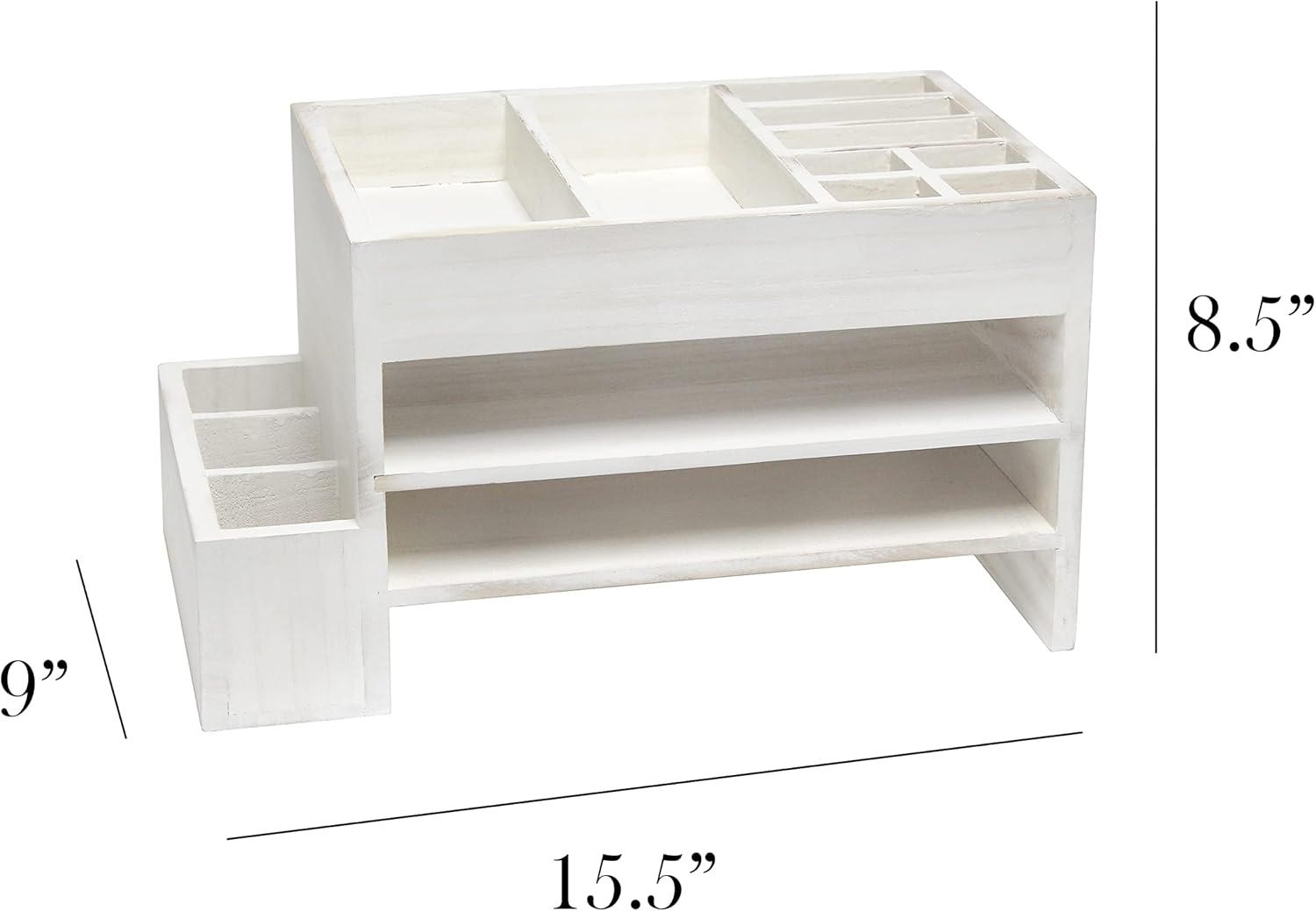 Elegant Designs HG1021-WWH Home Office Wood Tiered Organizer with Storage Cubbies and Letter Tray Desk Caddy, White Wash 3 6183fh5KRsL. AC SL1500 - northernschoolofshiatsu.co.uk