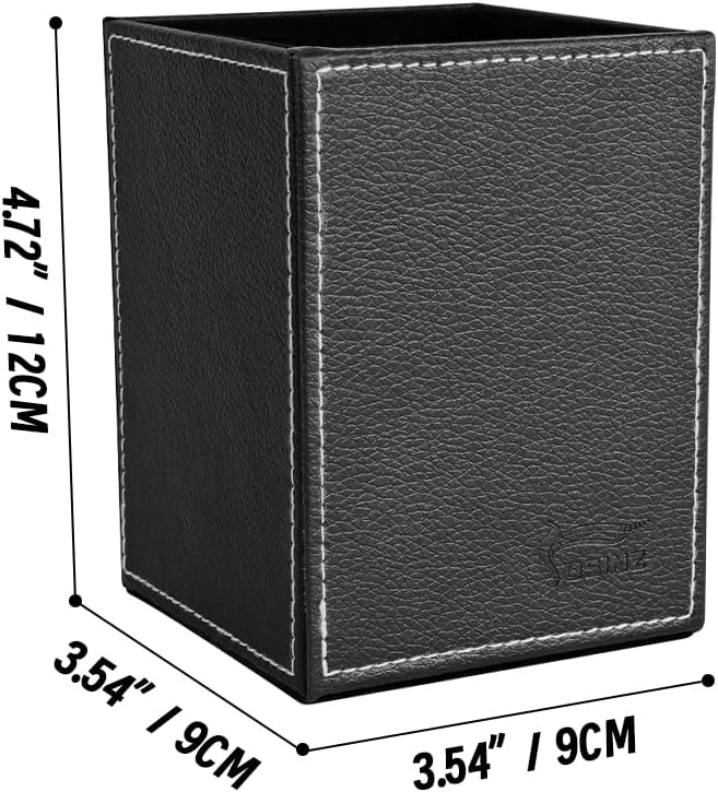 Pen Pencil Holder Cup Container PU Leather Desk Organizer Stand Decor Brush Scissor Holder Decoration Office Desk Home School (3.3" x 3.3" x 4", Black) 105 618VKOk q4L. AC SL1001 - northernschoolofshiatsu.co.uk