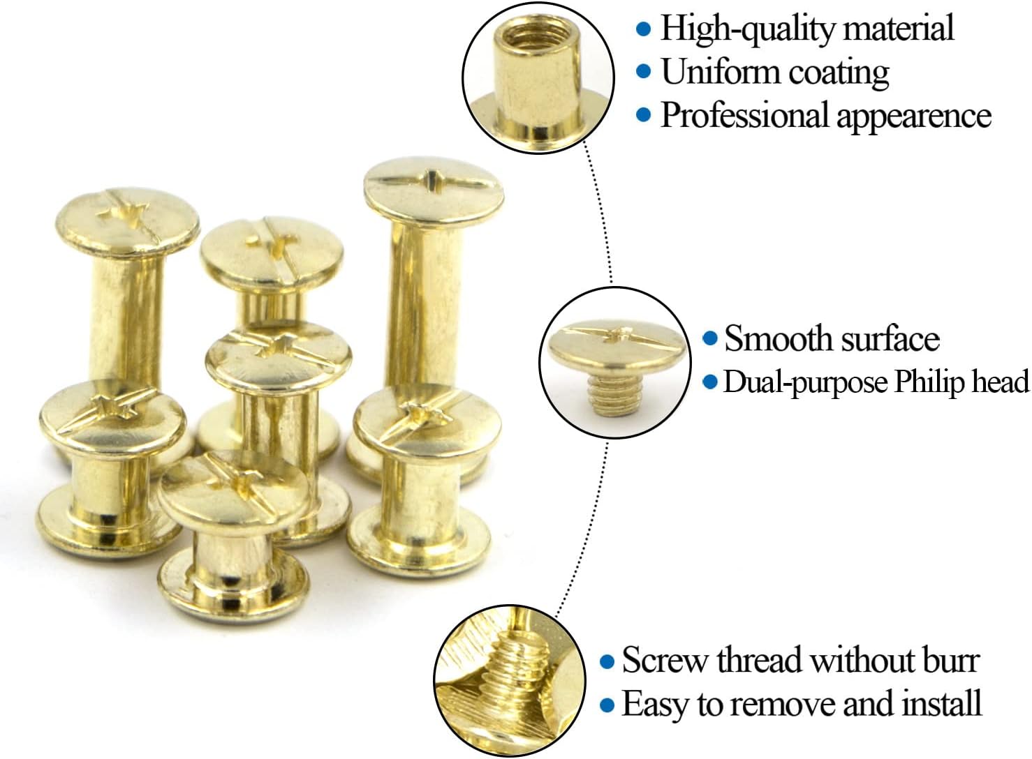 100 Pcs (50 Pair) Gun Black Phillips Chicago Binding Screws Assorted Kits,6 Sizes of Flat Head Rivet Hollow Binding Screws Posts, for Leather Saddles Purses Belt Repair(M5x5/10/15/25/35/45) 32 618YyjYmcPL. AC SL1500 - northernschoolofshiatsu.co.uk