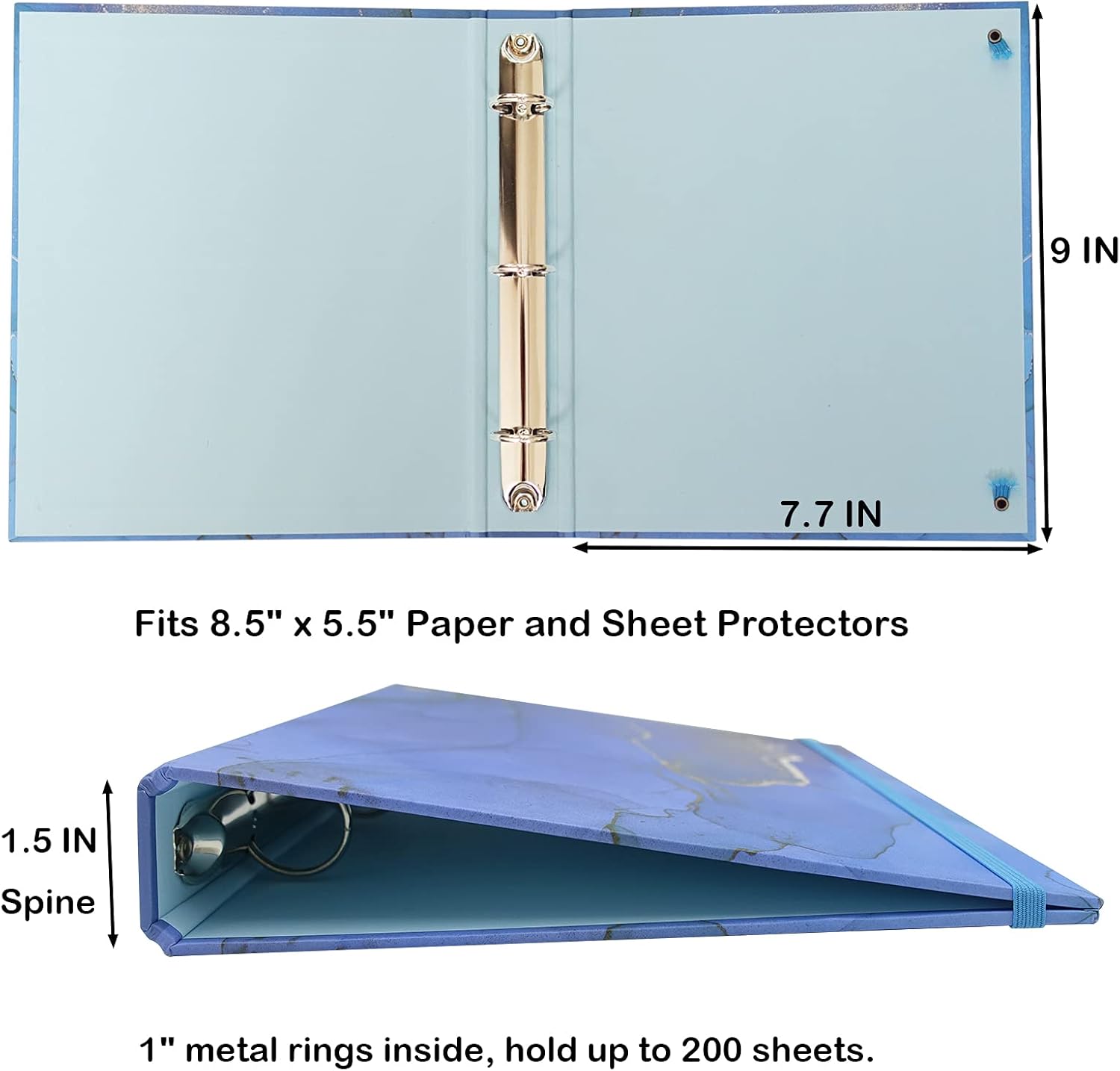 Mini 3 Ring Binder - 5.5 x 8.5 in, 1 Inch with Elastic Cord, Fits Loose Leaf Paper, Sheet Protectors, Recipe Binder, Photo Album Pages - Lightpink Marble 32 618mUO0ayFL. AC SL1500 - northernschoolofshiatsu.co.uk