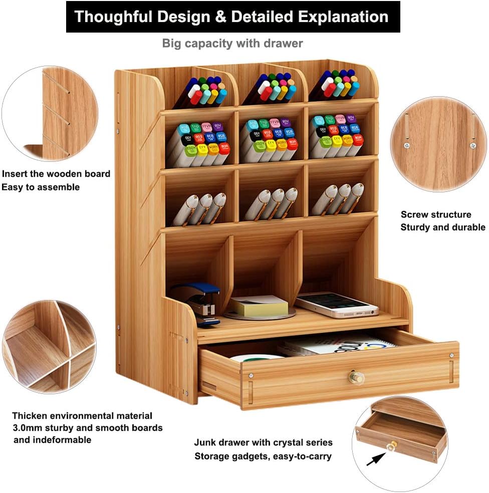 Marbrasse 6 Tier Paper Organizer Letter Tray+Wooden Desk Organizer 7 618y1R0u iL. AC SL1001 - northernschoolofshiatsu.co.uk