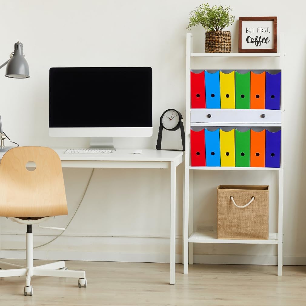 Evelots Magazine File Holder - Set of 6 Mandala - Office Desk Organizer - Sturdy Cardboard - New Upgraded Double Front Panel for More Stability - Full 4 Inch Wide - Easy Assemble 34 619 - northernschoolofshiatsu.co.uk
