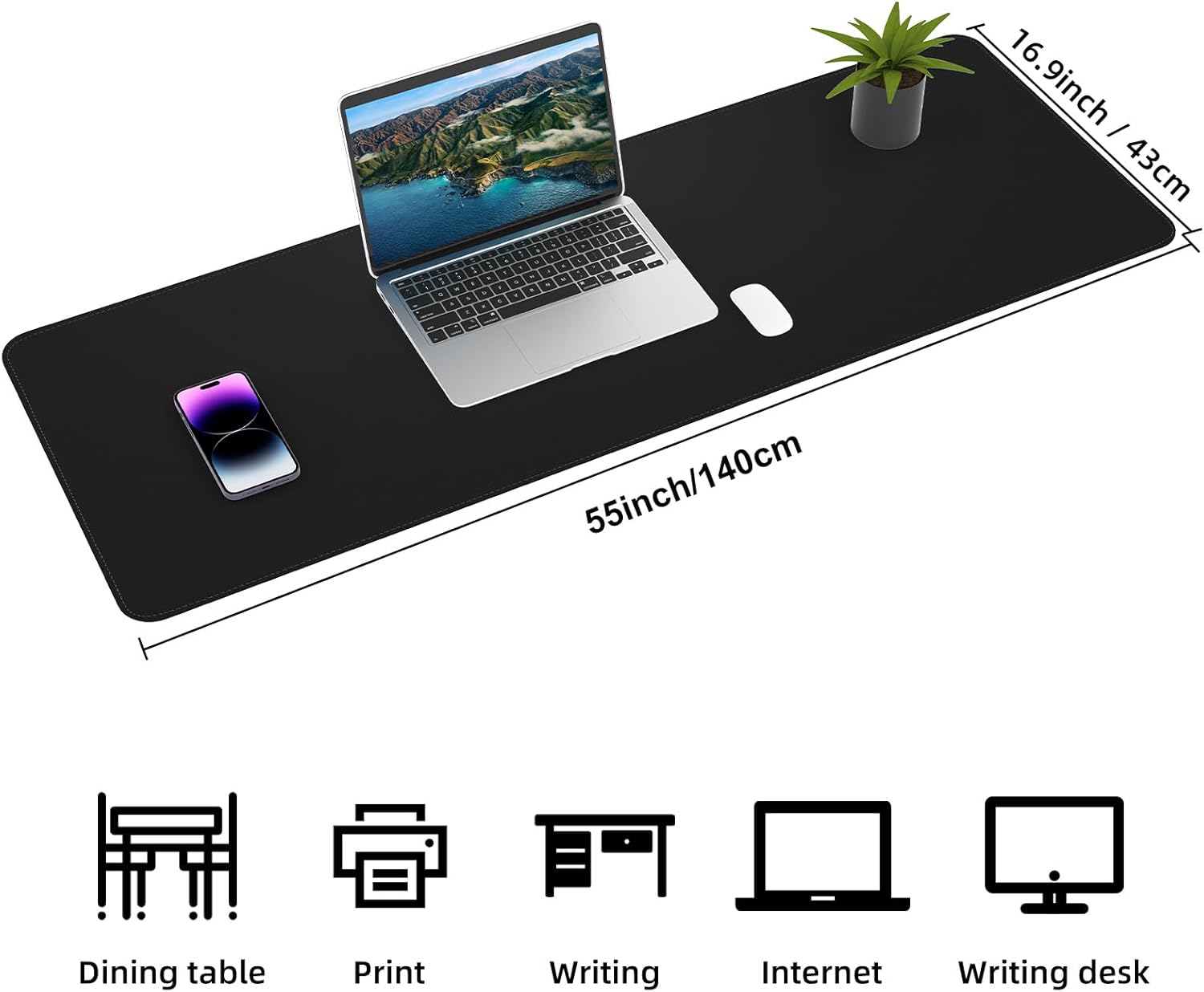 Large Desk Mat 47.2" x 17" Leather Desk Pad Protector with Natural Cork & PU Leather, Non-Slip Office Desk Mat, Large Mouse Pad, Waterproof Desk Blotter pad for Office&Home(Black) 112 6195zkb4AmL. AC SL1500 - northernschoolofshiatsu.co.uk