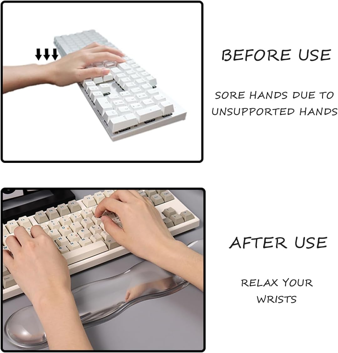 Clear Gel Wrist Rest for Keyboard and Mouse, White Silicone Keyboard Wrist Rest Set, Cute Ergonomic Wrist Rest for Keyboard 60%/75%(White) 35 619EN60Ra+L. AC SL1200 - northernschoolofshiatsu.co.uk