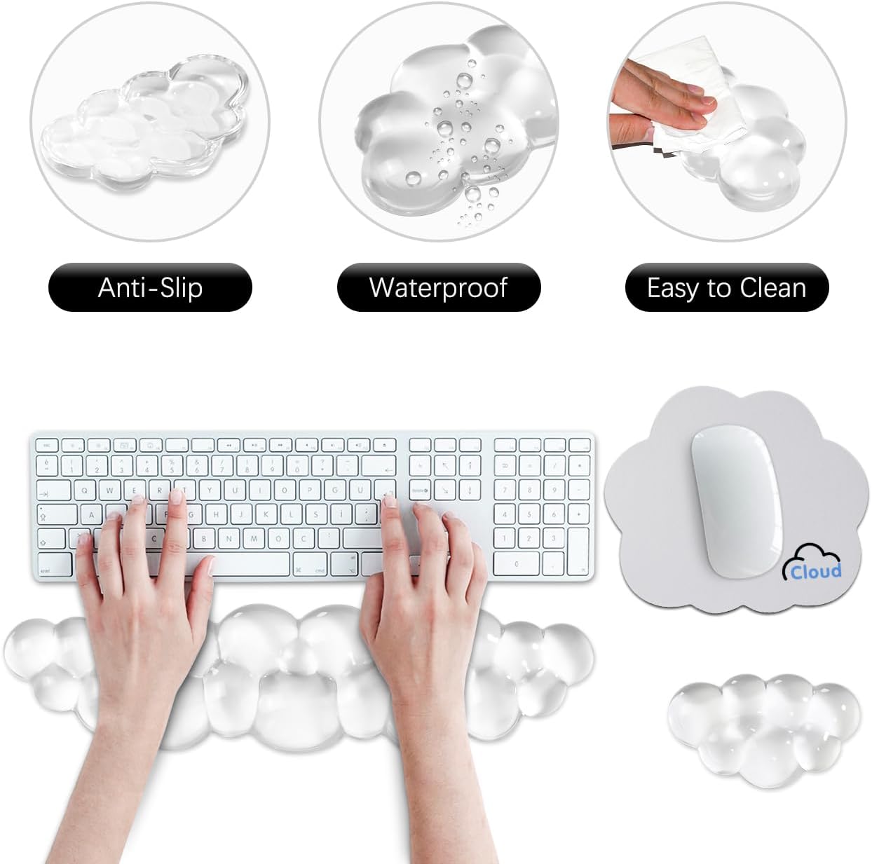 JIKIOU Cloud Wrist Rest for Computer, Cloud Keyboard Wrist Rest with Non-Slip Base, Ergonomic Gel Pad for Keyboard and Mouse Typing Pain Relief Office Gaming Computer Desk 6 61A hY deiL. AC SL1280 - northernschoolofshiatsu.co.uk