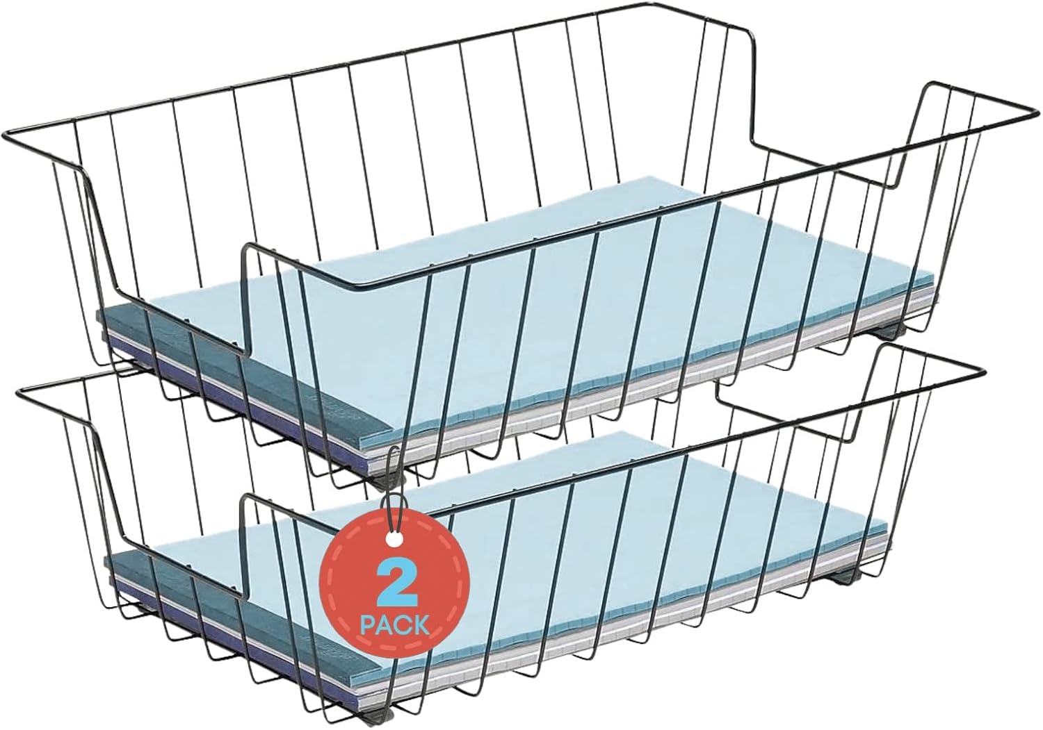 1InTheOffice Letter Tray, Paper Basket for Desk, Paper Trays, Front Load, Black Steel, 2 Pack 1 61AHVasapVL. AC SL1500 - northernschoolofshiatsu.co.uk