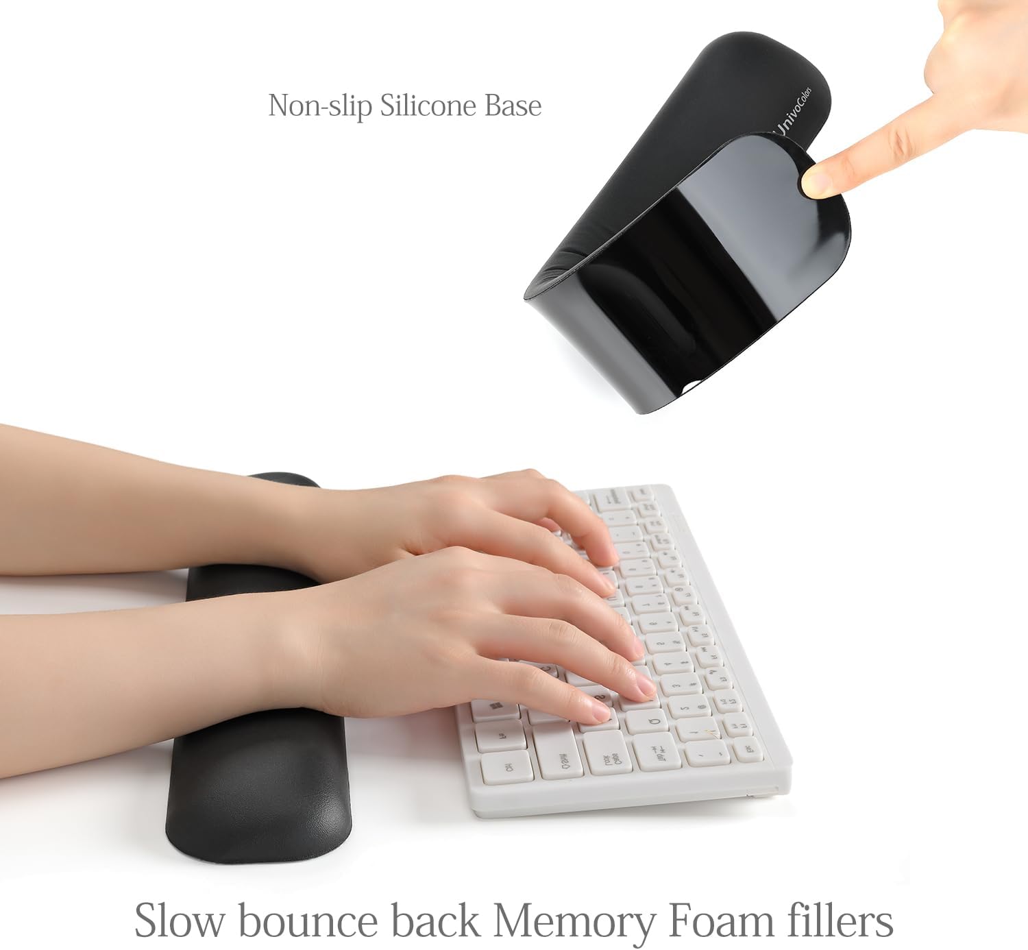 UnivoColors Design-Wave Set of Keyboad Wrist Rest & Mouce Pad,Artificial Sheepskin+Memory Foam+Ergonomic+Anti-Slip Gel, Resilience Support During Work and Gaming,Keyboard Accessory,White 81 61ANETiZ8rL. AC SL1500 - northernschoolofshiatsu.co.uk
