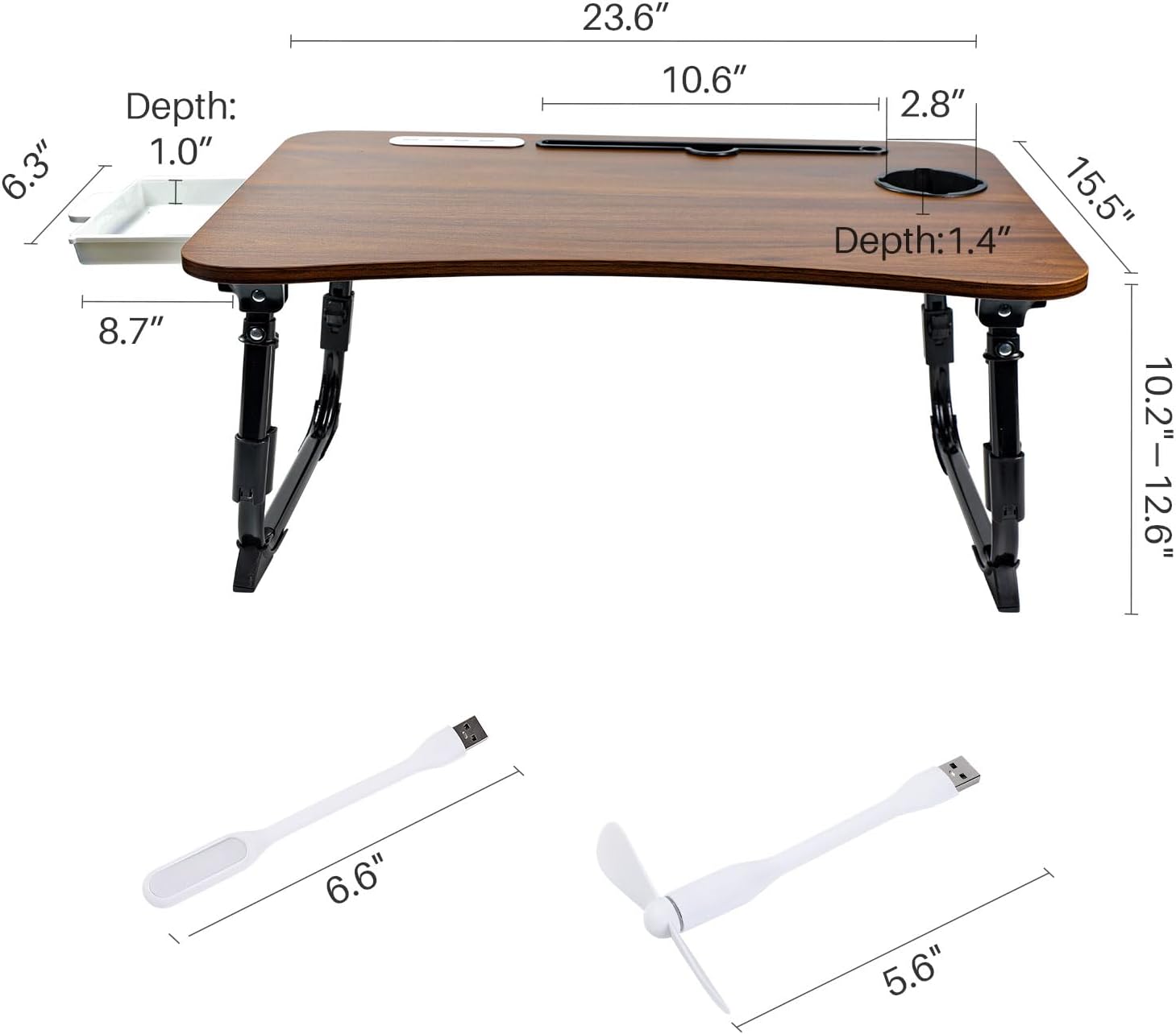 Laptop Desk for Bed, Height Adjustable Laptop Bed Table, Foldable Portable Lap Desk Stand with USB/Storage Drawer/Cup Holder/Slot, Breakfast Tray for Working Reading Writing Eating 60 61AYbBcJ HL. AC SL1500 - northernschoolofshiatsu.co.uk