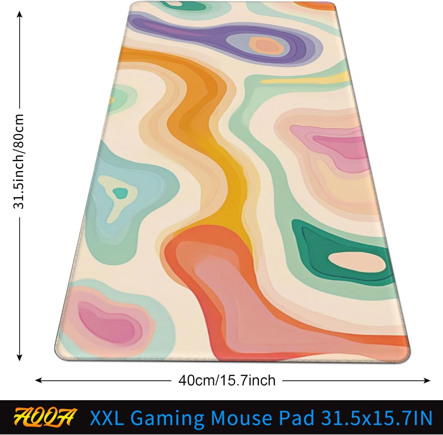 AQQA Abstract Desk Mat Desktop,Gaming Mouse Pad Long Cute Large Desk Pads 31.5X15.7 Inch Mousepad with Non-Slip Base Stitched Edge Keyboard Mat for Gaming Office, Abstract Modern Colorful 12 61AqFc ZQNL. AC SL1500 - northernschoolofshiatsu.co.uk
