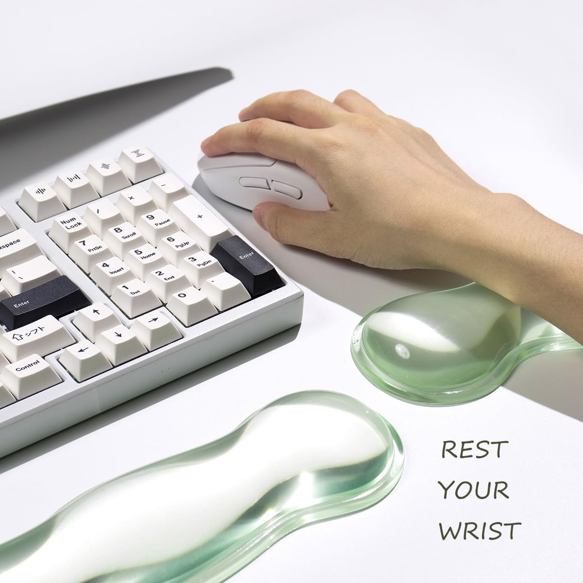 Clear Gel Wrist Rest for Keyboard and Mouse, White Silicone Keyboard Wrist Rest Set, Cute Ergonomic Wrist Rest for Keyboard 60%/75%(White) 42 61BUbEU5DSL. AC SL1200 - northernschoolofshiatsu.co.uk