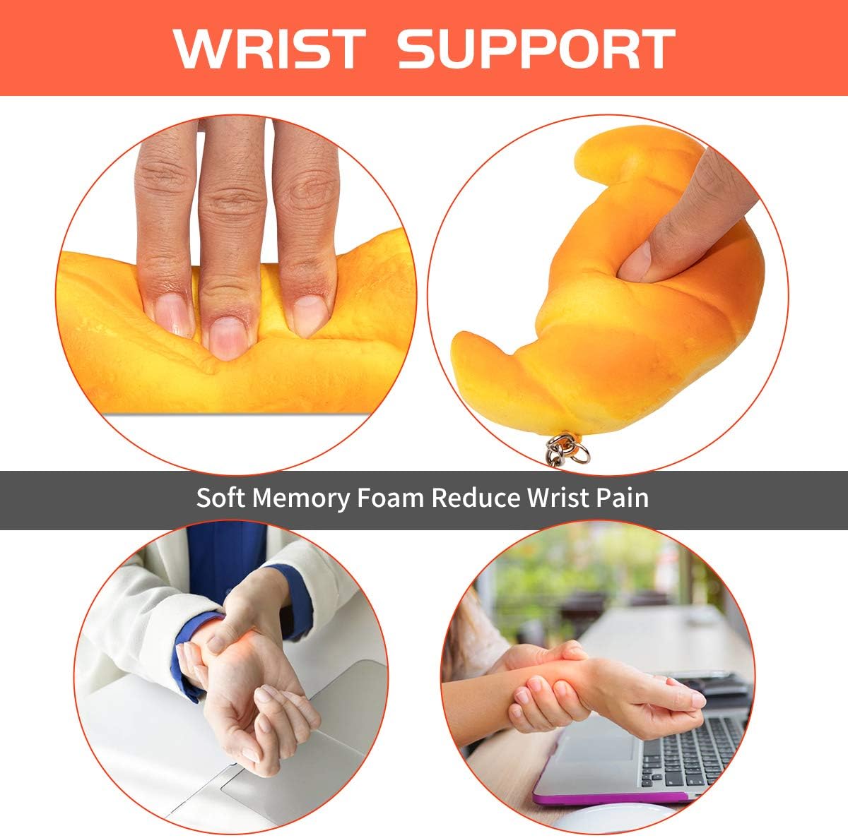 Soft Toast Bread Baguette Shape Anti-Skid Keyboard Wrist Rest Support & Mouse Wrist Support for Office,Computer,Laptop& Mac,Slow Bounces Back Foam for Easy Typing & Pain Relief 3 61C - northernschoolofshiatsu.co.uk