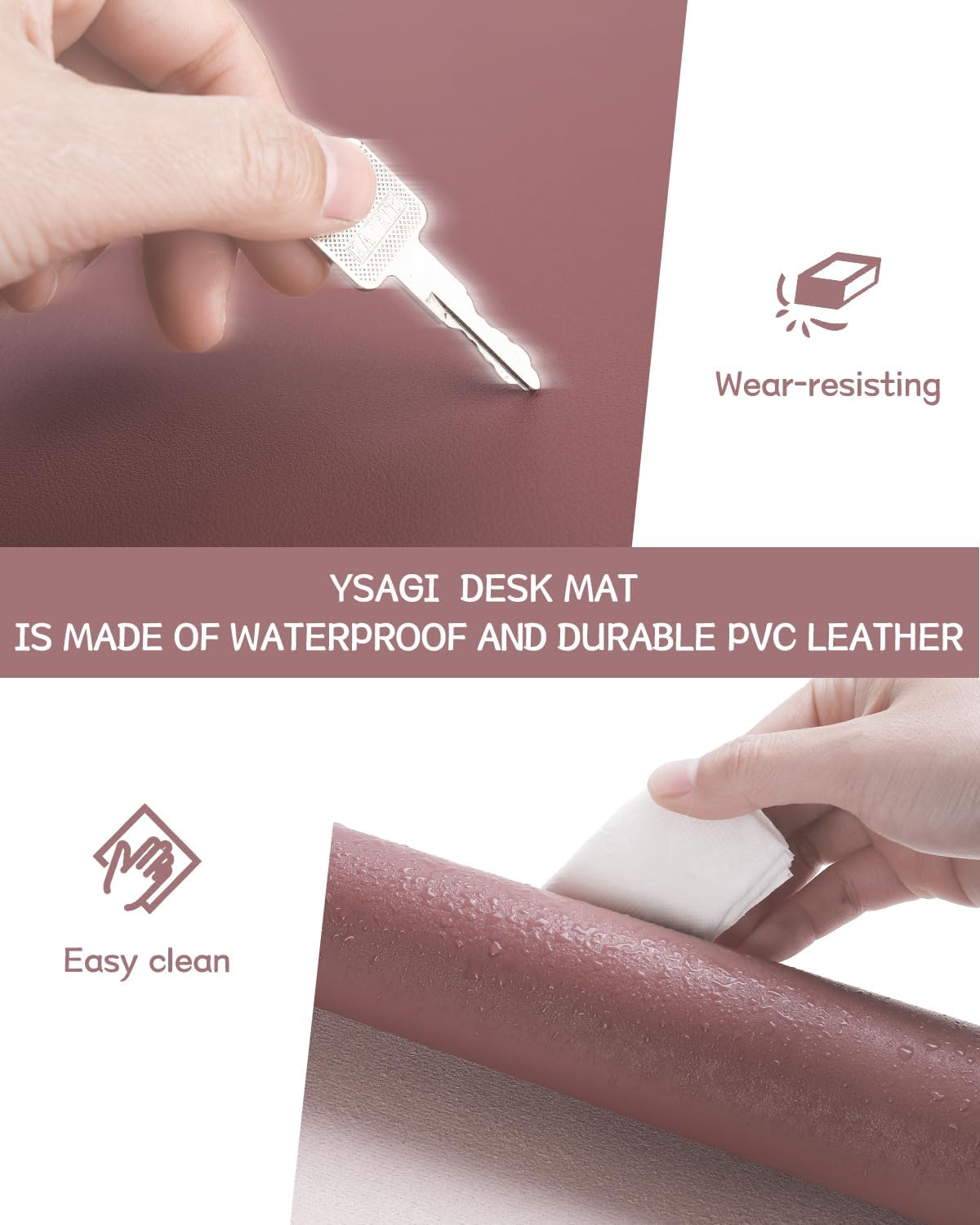 YSAGi Non-Slip Leather Desk Pad, Waterproof Laptop Computer Desk Keyboard Mat, Table Protector Blotter Mat, Large Mouse Pad for Office/Work/Home/Decor(Pink, 23.6" x 13.7") 128 61C0dH1GRYL. AC SL1500 - northernschoolofshiatsu.co.uk