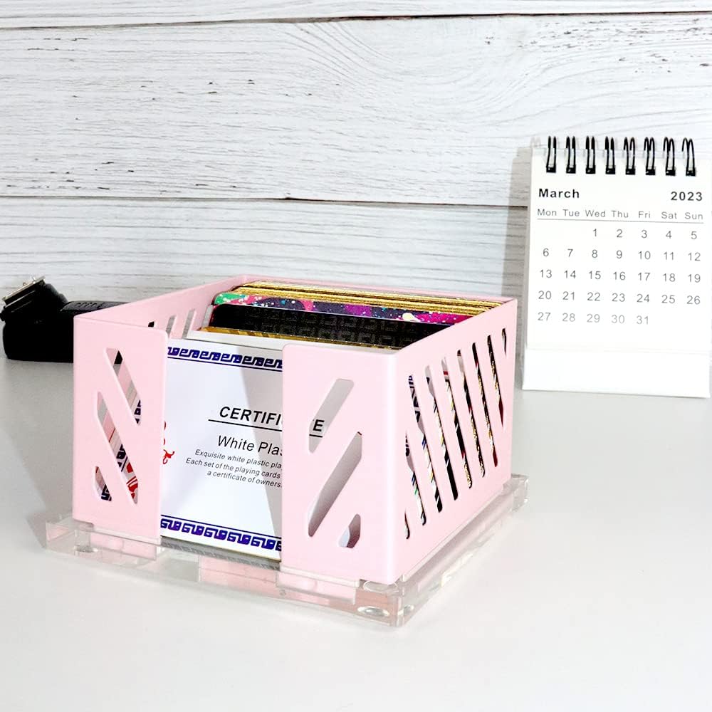 NatSumeBasics Pink Sticky Note Holder Metal Post a Note Holder 3.5" x 3.5" Business Card Holder Dispenser Clear Base for Desk Organizers Accessories Supplies (Pink) 8 - northernschoolofshiatsu.co.uk