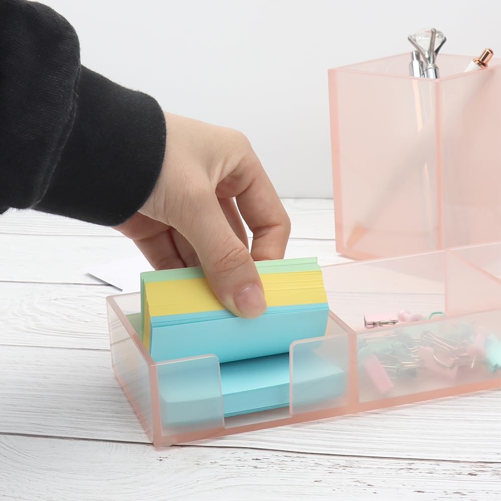 Pink Acrylic Sticky Note Holder 3 Grid Note Pads Storage Containers for Women Office Supplies Desk Accessories Stationary Dorm Room Decor 4 61DtL8cC+sL. AC SL1000 - northernschoolofshiatsu.co.uk