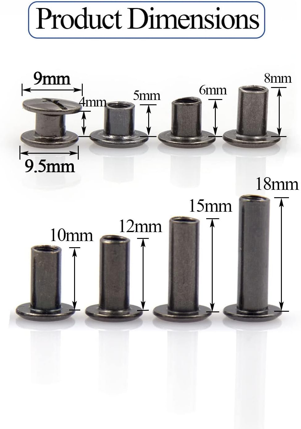 100 Pcs (50 Pair) Gun Black Phillips Chicago Binding Screws Assorted Kits,6 Sizes of Flat Head Rivet Hollow Binding Screws Posts, for Leather Saddles Purses Belt Repair(M5x5/10/15/25/35/45) 107 61Eh9Ve2tmL. AC SL1500 - northernschoolofshiatsu.co.uk
