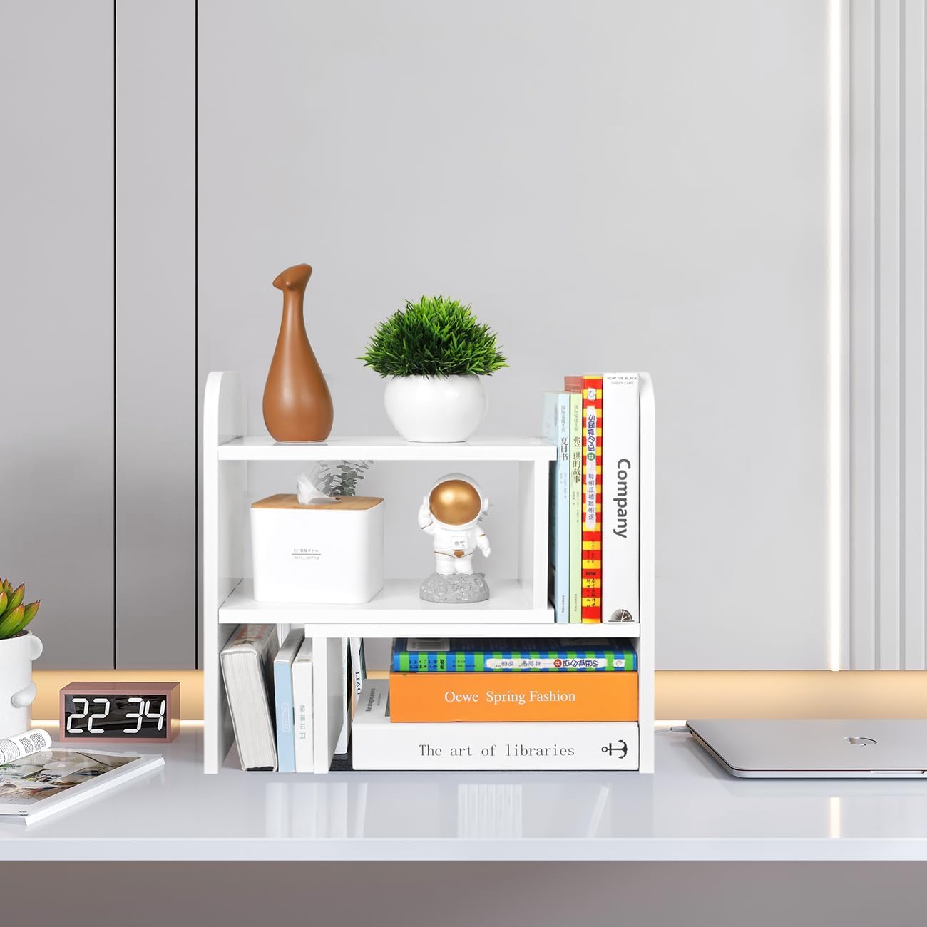 Desktop Organizer Shelf Office Desk Storage Rack,Adjustable Table Storage Shelf,Countertop Bookshelf Small Table Shelves, Expandable Desktop Stand Bookshelf,Office Organization for Desk,White 6 61F1EP534qL. AC SL1300 - northernschoolofshiatsu.co.uk