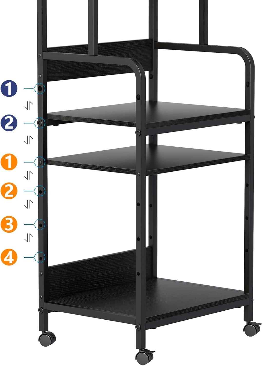 4 Tier Printer Stand with Storage Shelf, Large Tall Printer Cart with Wheels, Mobile Printer Table for Home Office, Adjustable Stands for Printer Heat Press Scanner Fax (Black), High 5 61F1lo8kttL. AC SL1500 - northernschoolofshiatsu.co.uk