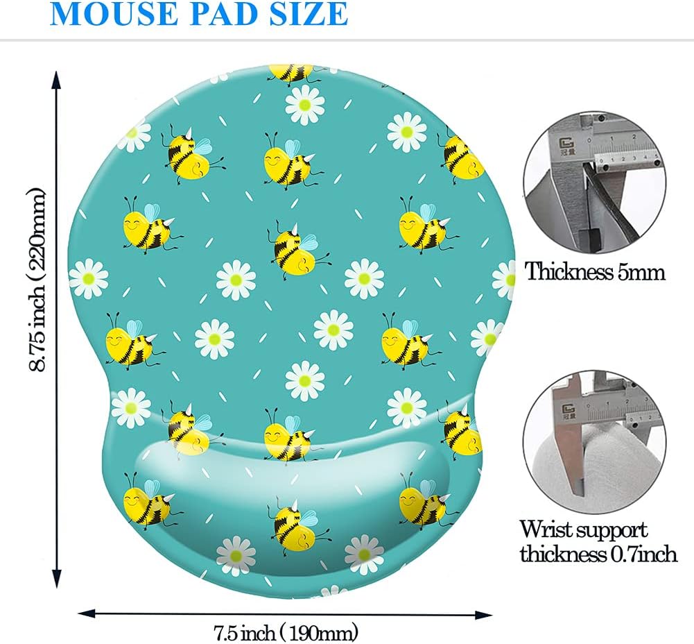 Ergonomic Mouse Pad with Wrist Support, Gaming Mousepad with Smooth Cloth, Wrist Rest for Computer, Laptop, Home, Office(Cute Bee) 2 61FiHgvJzVS. AC SL1001 - northernschoolofshiatsu.co.uk