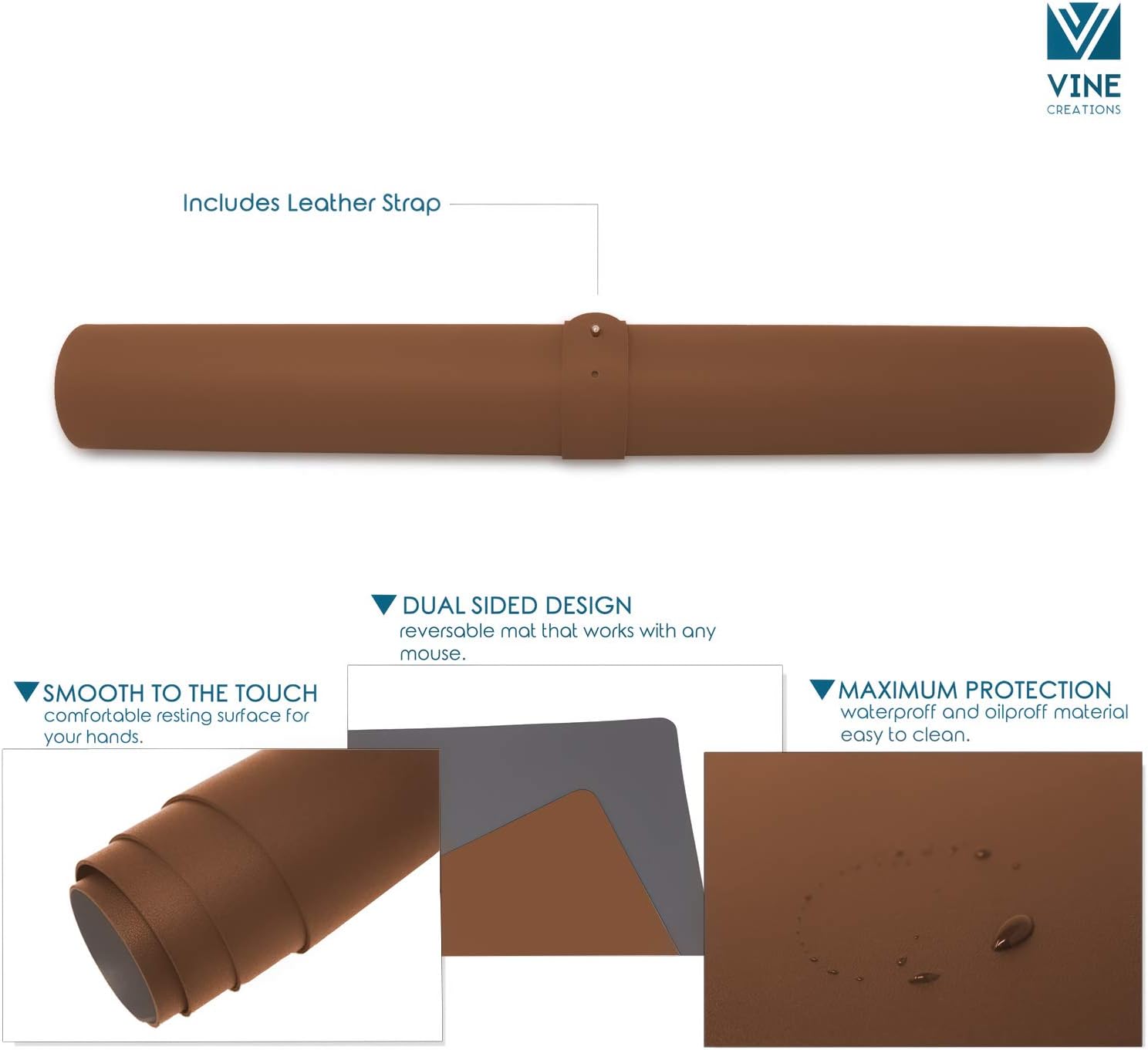 Leather Desk Pad 36" x 20", Vine Creations Office Desk Mat Waterproof Black - Premium Quality - Smooth Mouse Writing Surface - Maximum Protection Dual-Sided Pu Leather Blotter for Desk Office/Home 51 61G8IJ8EgUL. AC SL1500 - northernschoolofshiatsu.co.uk