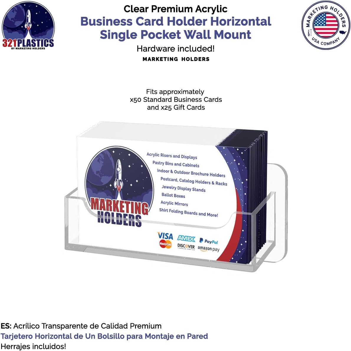 Business Card Holder Holds 3.5" x 2" Store Credit Gift Appointment Cards Hanging Hardware Included Trade Shows Medical Office Dental Clinics Clear Acrylic Plastic by Marketing Holders 66 61H6SmvPTmL. AC SL1280 - northernschoolofshiatsu.co.uk