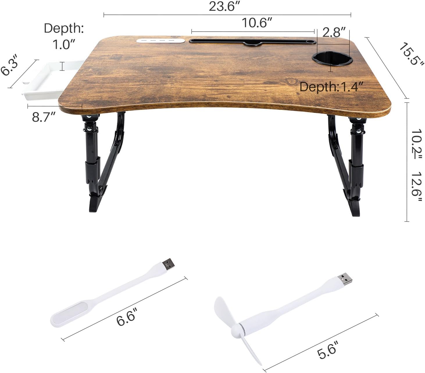 Laptop Desk for Bed, Height Adjustable Laptop Bed Table, Foldable Portable Lap Desk Stand with USB/Storage Drawer/Cup Holder/Slot, Breakfast Tray for Working Reading Writing Eating 68 61HODZuVI+L. AC SL1500 - northernschoolofshiatsu.co.uk