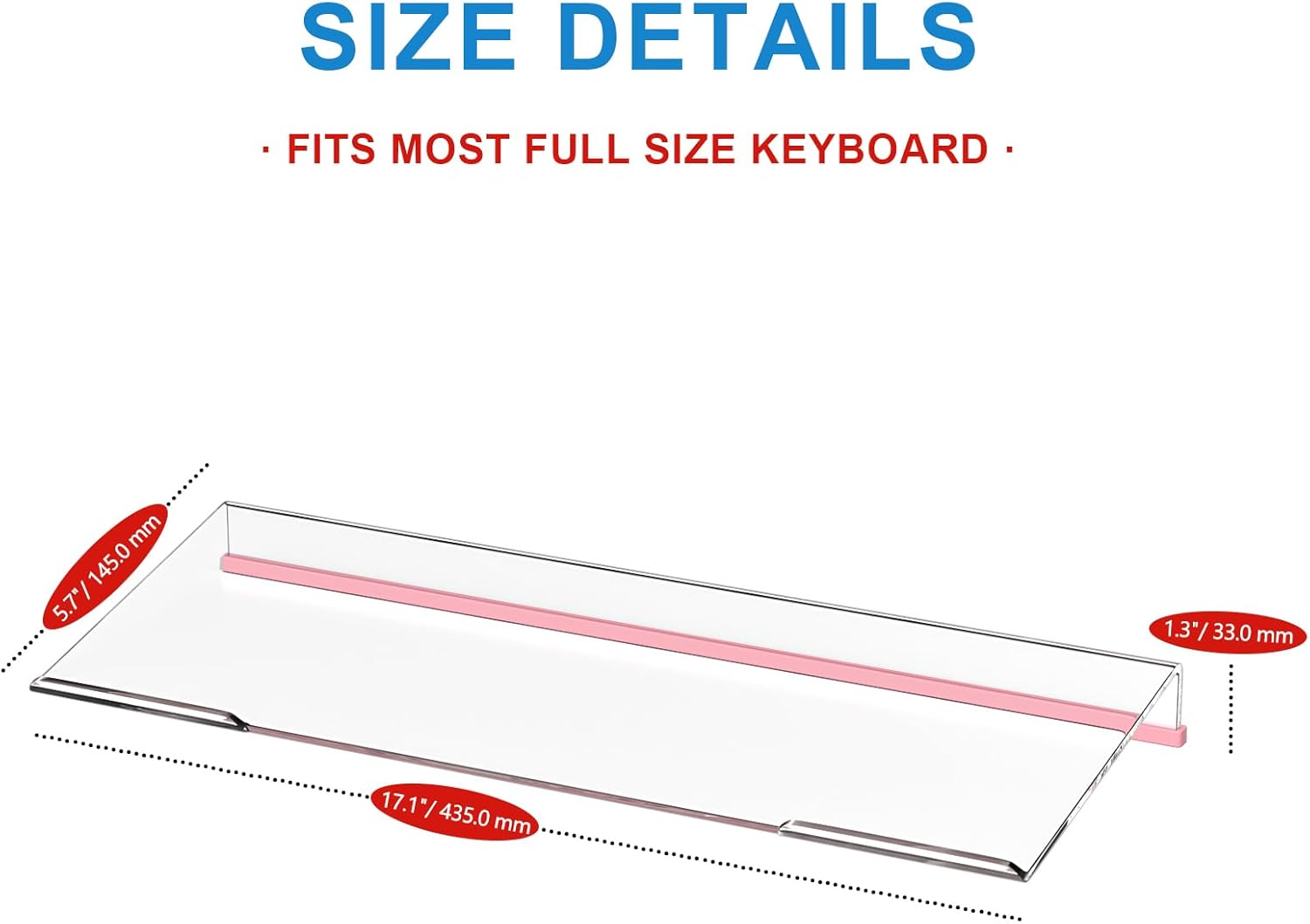 WINFFOR Comfortable Computer Keyboard Stand - Ergonomic Keyboard Riser Acrylic Tilted Keyboard Holder for Easy Typing&Working at Home Office - Fits All Keyboard Sizes - 17'' Wide (Lightpink) 8 61HOb15BcnL. AC SL1500 - northernschoolofshiatsu.co.uk