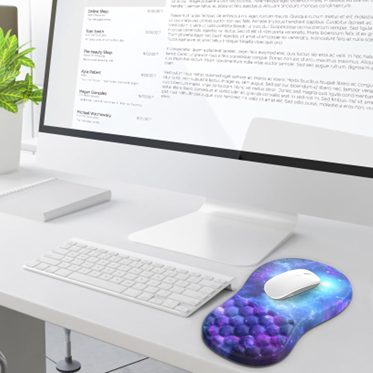 Ergonomic Mouse Pad with Wrist Rest, Gel Mousepad with Memory Foam & Massage Design, Wrist Pain Relief, Non-Slip PU Base, Mouse Pad with Wrist Support for Gaming, Office, Desk (Galaxy, 12x8 inch) 6 61HY+SyPL8L. AC SL1500 - northernschoolofshiatsu.co.uk