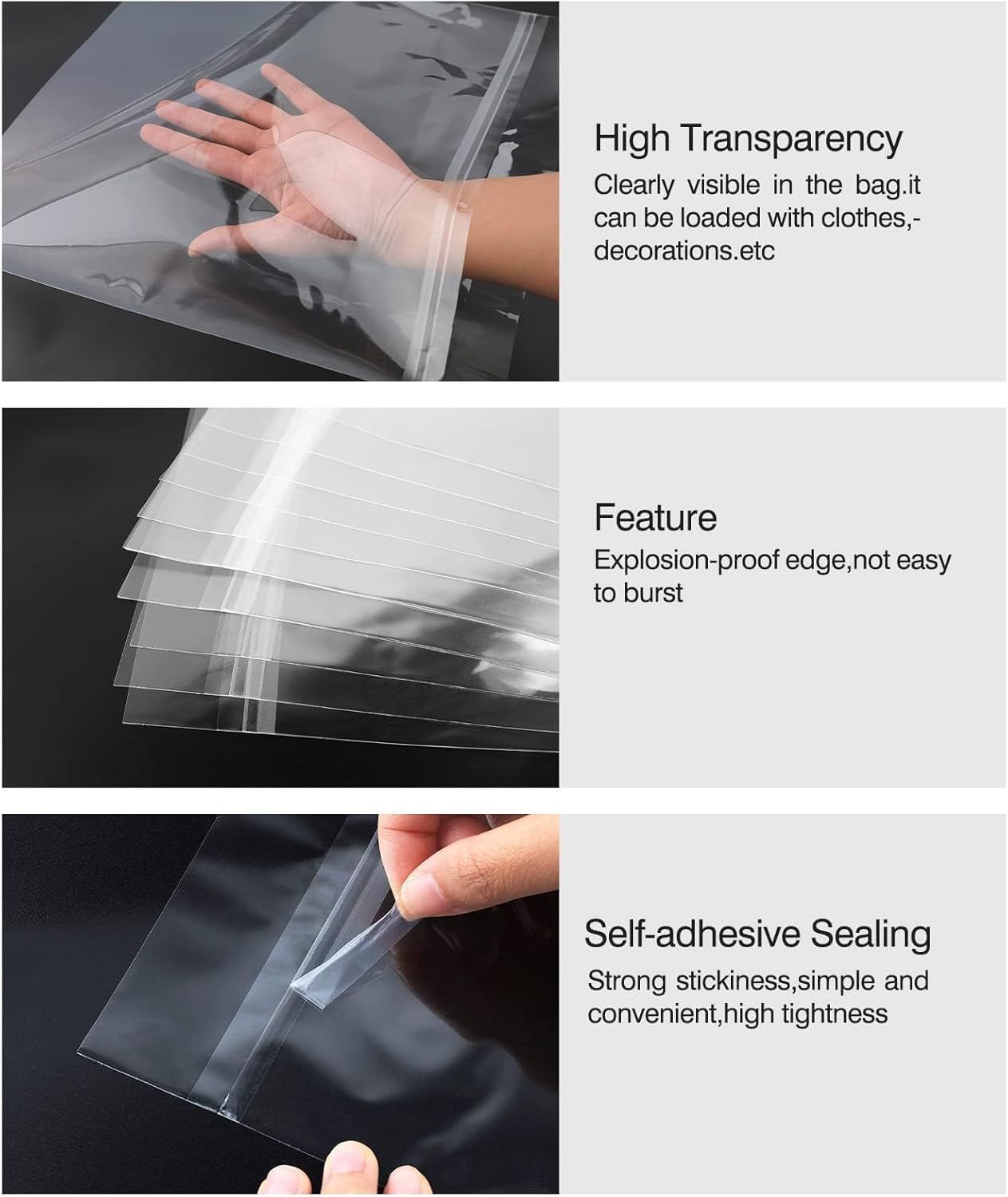 Mat Board Center, (200 Pack)4 1/8" x 9" Clear Resealable Plastic Sleeves, Self Sealing Polypropylene Bags for 4x9 Prints, Photos, Cards 11 61HdYjCj6gL. AC SL1500 - northernschoolofshiatsu.co.uk