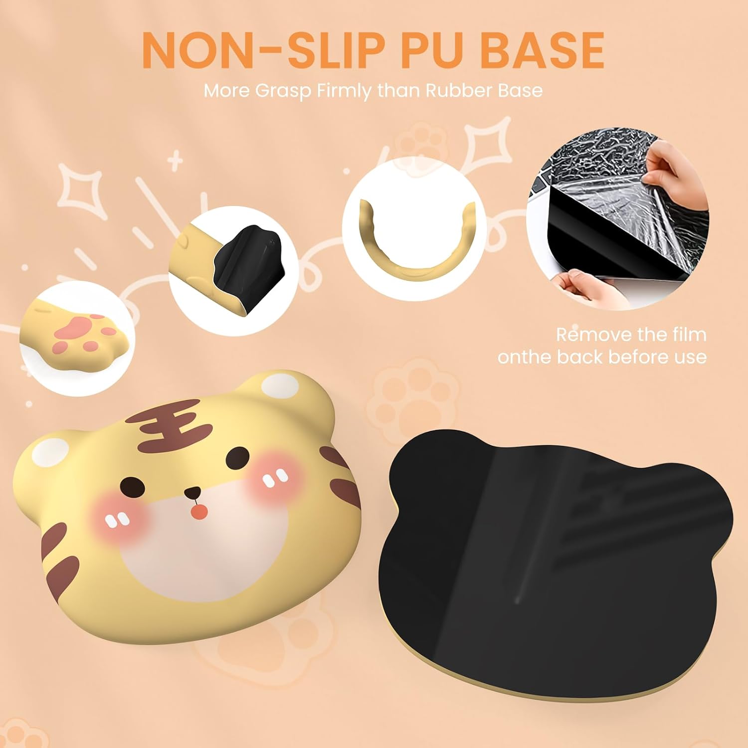HAOCOO Cute Mouse Pad with Wrist Rest Ergonomic, Keyboard Wrist Rest, Gel Mouse Pad with Wrist Support Combo, Kawaii Cartoon Small Mousepad with Wrist Support for Ofiice Gift, Tiger 6 61HtuBffT5L. AC SL1500 - northernschoolofshiatsu.co.uk