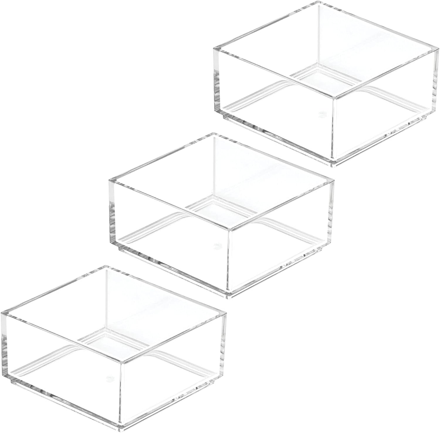 mDesign Plastic Square Desk Organizer - Create Section for Home Office Drawers, Desktop - Holds Pens, Paper Clips, Notebooks and Other Office Supply Accessory - Lumiere Collection - 3 Pack, Clear 9 61IDXgwrg7L. AC SL1500 - northernschoolofshiatsu.co.uk