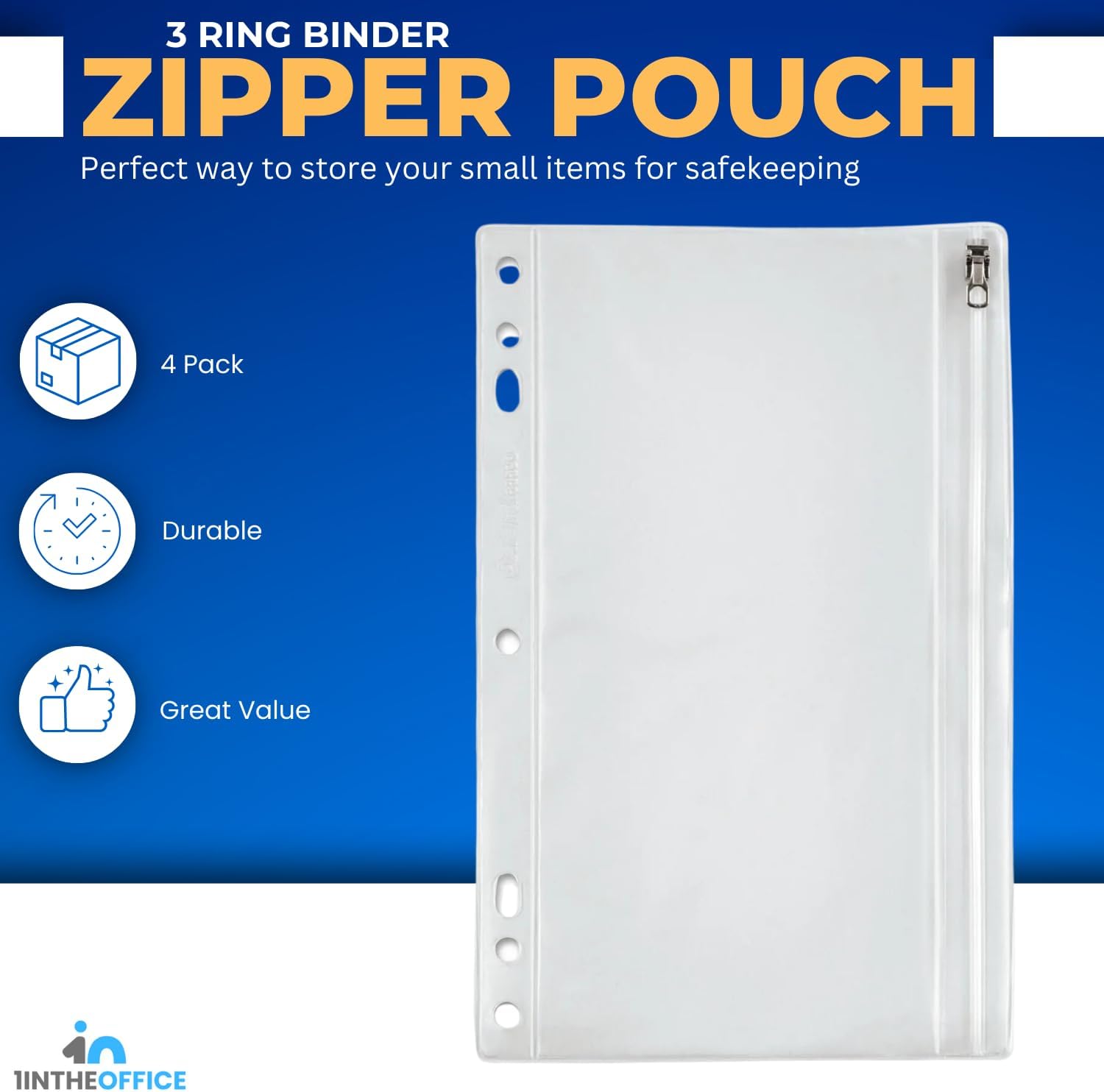 1InTheOffice Clear Pencil Pouch For 3 Ring Binder, Ring Binder Pockets with Zipper, Vinyl, 4 Pack 3 61IPpiYzDqL. AC SL1500 - northernschoolofshiatsu.co.uk
