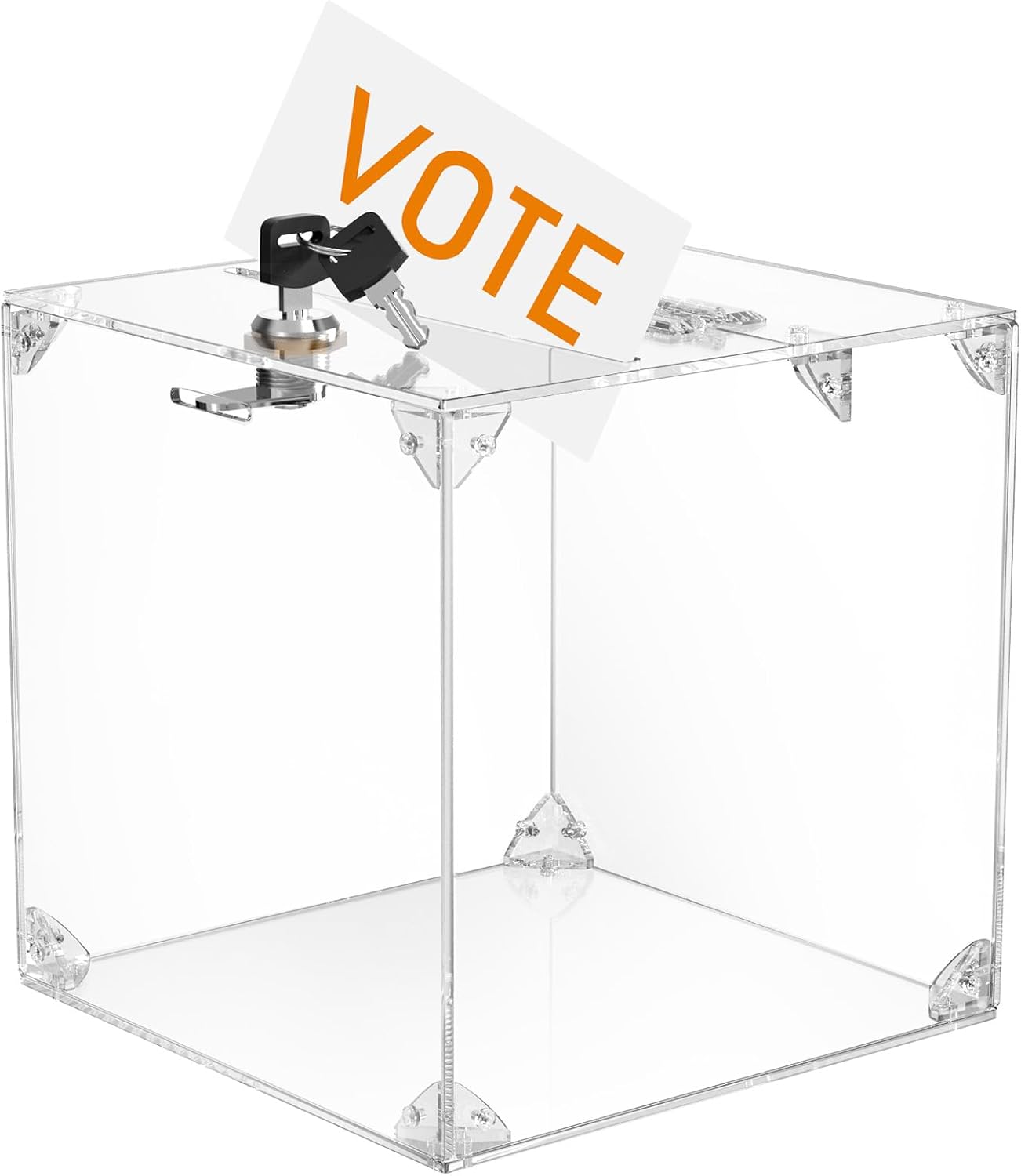 MaxGear Acrylic Donation Box, 9.8" x 9.8" x 9.8" Square Suggestion Box with Lock, Large Comment Case for Fundraising, Donating, Bar, School, 1 Pack 1 61IST3FRZeL. AC SL1500 - northernschoolofshiatsu.co.uk