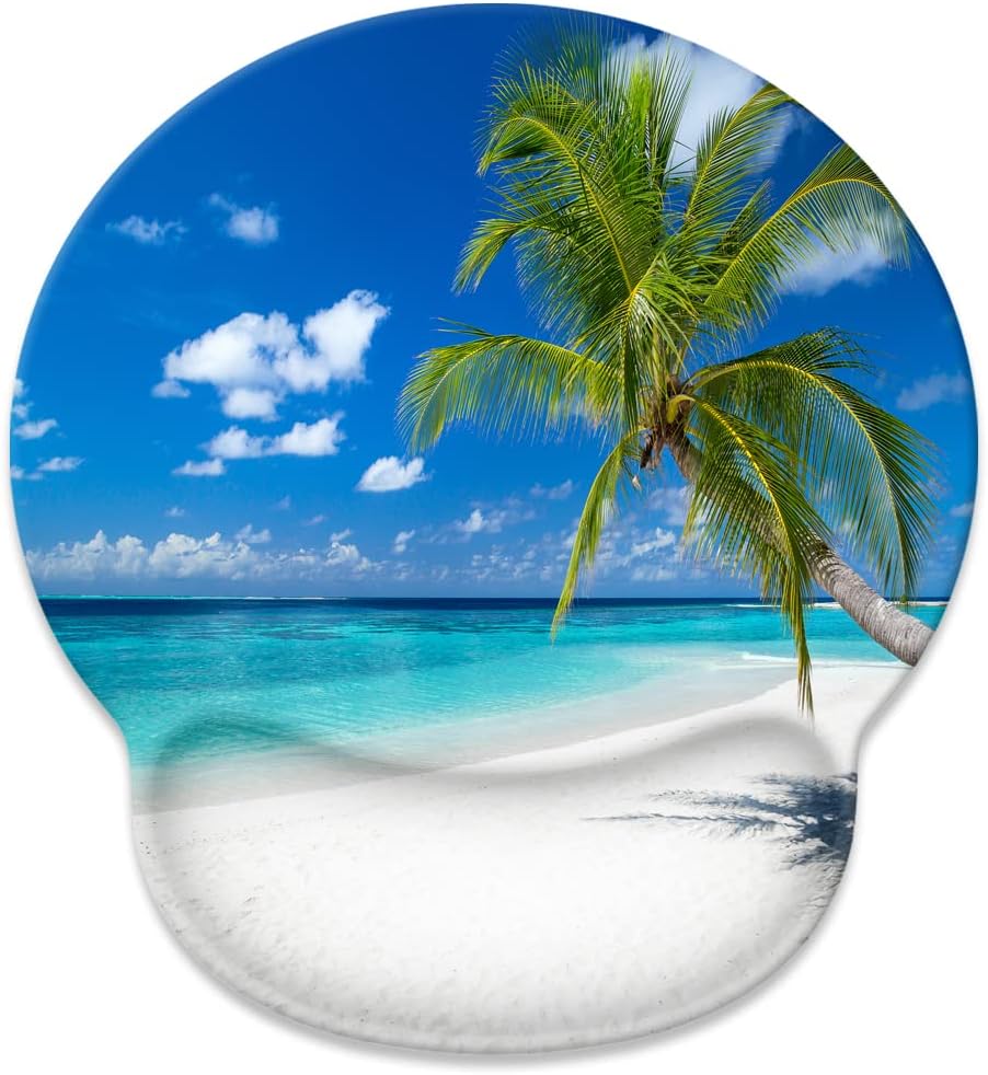 Mouse Pad with Wrist Rest Support,Cute Custom Gaming Made Non Slip Rubber Base Mousepad, Ergonomic Mouse Wrist Rest Pad Computer Laptop Mousepad (Beach and Coconut Trees), 250mmx230mmx5mm 1 61IgdDDOlfL. AC SL1000 - northernschoolofshiatsu.co.uk