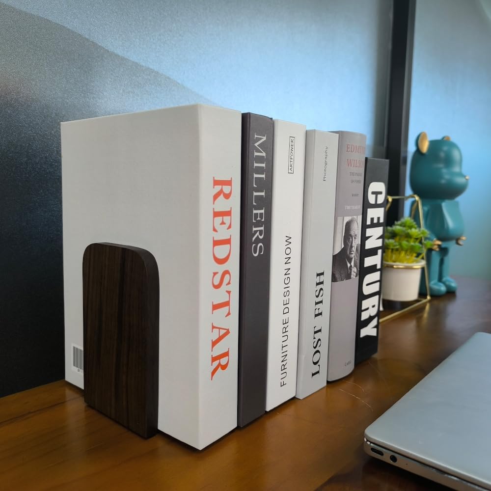 Wood Book Ends for Shelves, Non-Skid Wood Bookends, Heavy Duty Book Stand Support for Books and Movies (Walnut-2 Pair, Medium) 13 61J05AidrhL. AC SL1000 - northernschoolofshiatsu.co.uk