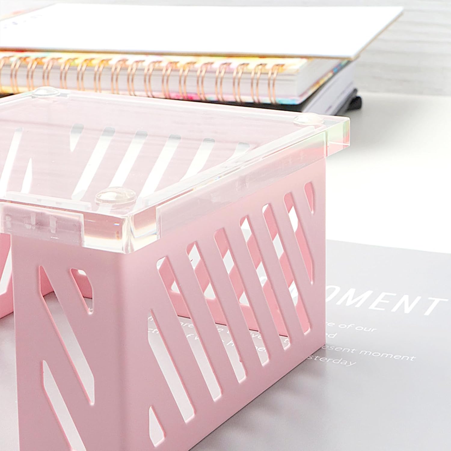 NatSumeBasics Pink Sticky Note Holder Metal Post a Note Holder 3.5" x 3.5" Business Card Holder Dispenser Clear Base for Desk Organizers Accessories Supplies (Pink) 7 61J4O+r0dkL. AC SL1500 - northernschoolofshiatsu.co.uk