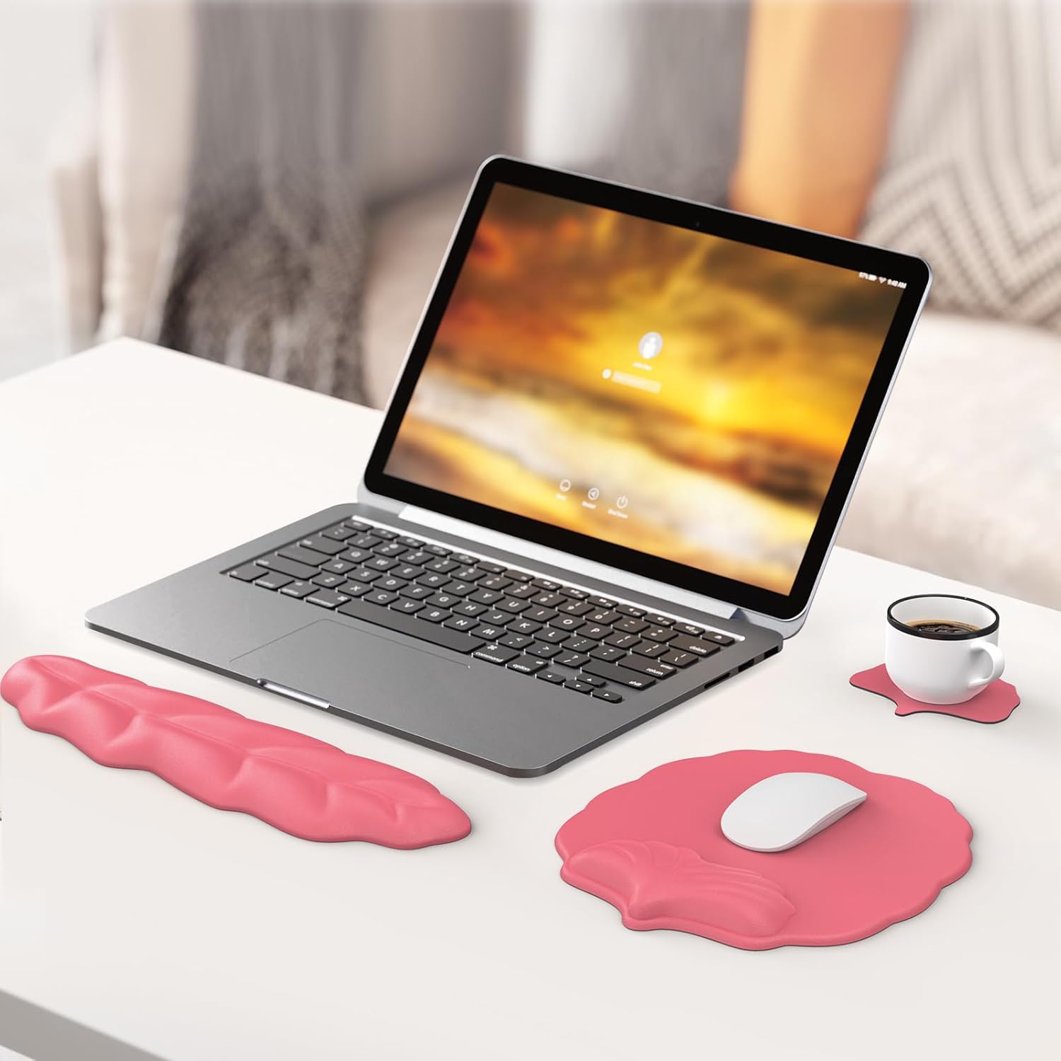 iCasso Ergonomic Mouse Pad with Wrist Support, Comfortable Keyboard Wrist Rest with Non-Slip Base, Easy Typing and Wrist Pain Relief pad for Computer, Laptop, Home&Office (3Rose Red) 7 - northernschoolofshiatsu.co.uk