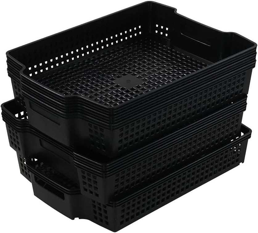 Stackable Kitchen Office Desk File Basket Trays, Black, 6 Packs 1 61K4V7ZL+nL. AC SL1000 - northernschoolofshiatsu.co.uk