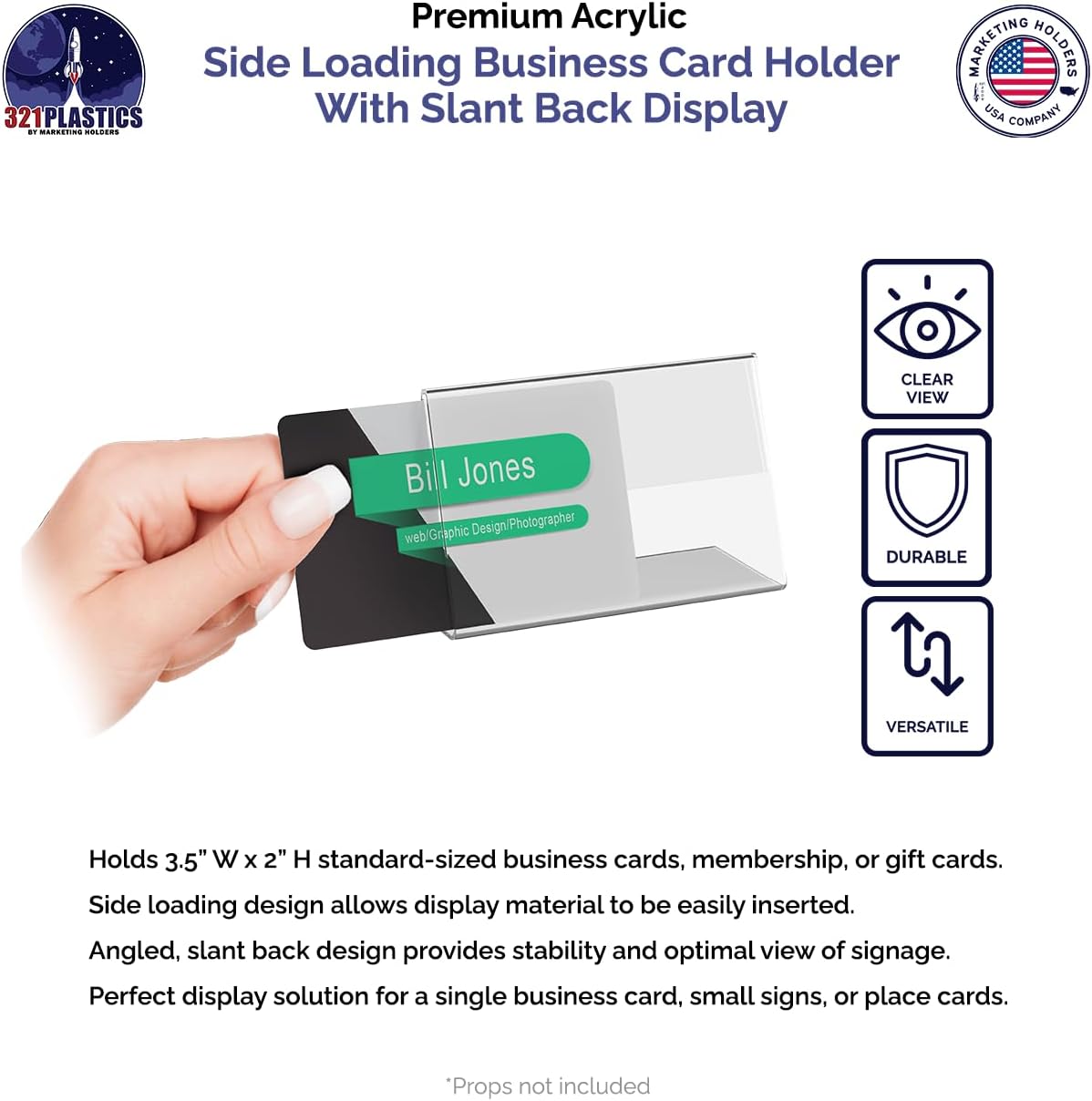 Business Card Holder Holds 3.5" x 2" Store Credit Gift Appointment Cards Hanging Hardware Included Trade Shows Medical Office Dental Clinics Clear Acrylic Plastic by Marketing Holders 56 61LV+oZe2AL. AC SL1280 - northernschoolofshiatsu.co.uk