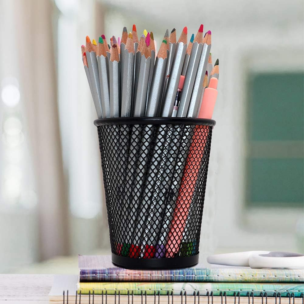 4 Pack Pen Holder Metal Mesh Pencil Holders Round Shaped Pen Holders for Desk Office Wire Mesh Container Pen Organizer,Black 6 61M74QnI7qL. AC SL1000 - northernschoolofshiatsu.co.uk