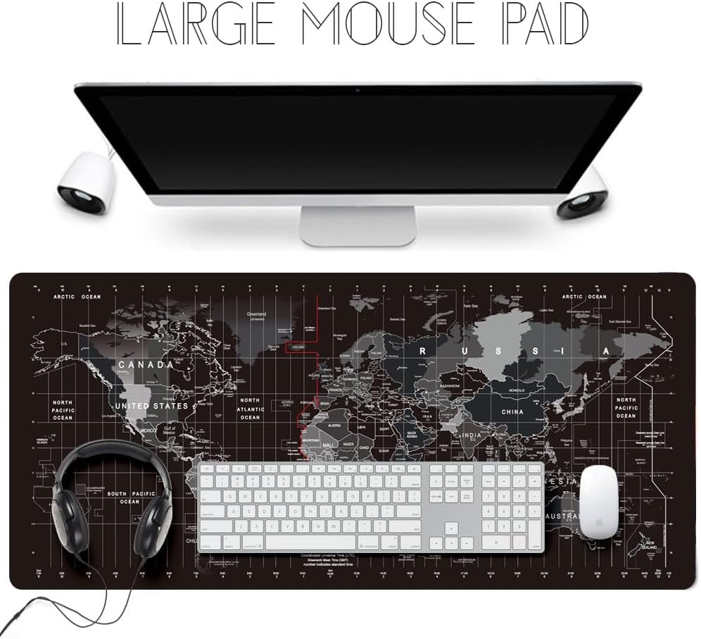 Large Keyboard Gaming Mouse Pad Black World Map Mouse Pad with Anti-Slip Rubber Base, Extended XXL Long Gaming Mousepad Big Mouse Pads for Desk,31.5 X 11.8 Inch 7 61Mweh5bdsL. AC SL1000 - northernschoolofshiatsu.co.uk