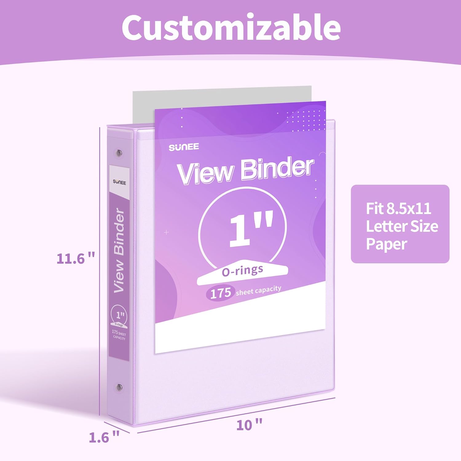 SUNEE 3 Ring Binder 1 Inch 1 Pack, Clear View Binder Three Ring PVC-Free (Fit 8.5x11 Inches) for School Binder or Office Binder Supplies, Purple Binder 102 61ND+5RnpzL. AC SL1500 - northernschoolofshiatsu.co.uk