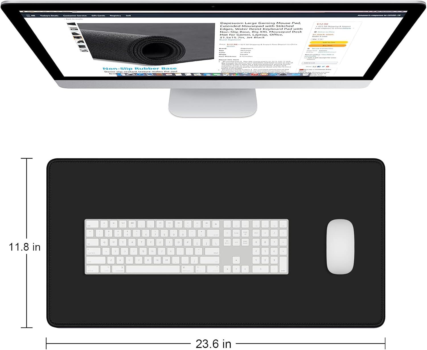 Dapesuom Large Mouse Pad, Extended Gaming Mouse Mat with Stitched Edges, Full Size Desk Mats with Non-Slip Base, Computer Big Desktop Keyboard Pad for Gamer, Laptop, Office, 23.6 x 11.8 in, Pink 53 61O7r87RyzL. AC SL1500 - northernschoolofshiatsu.co.uk