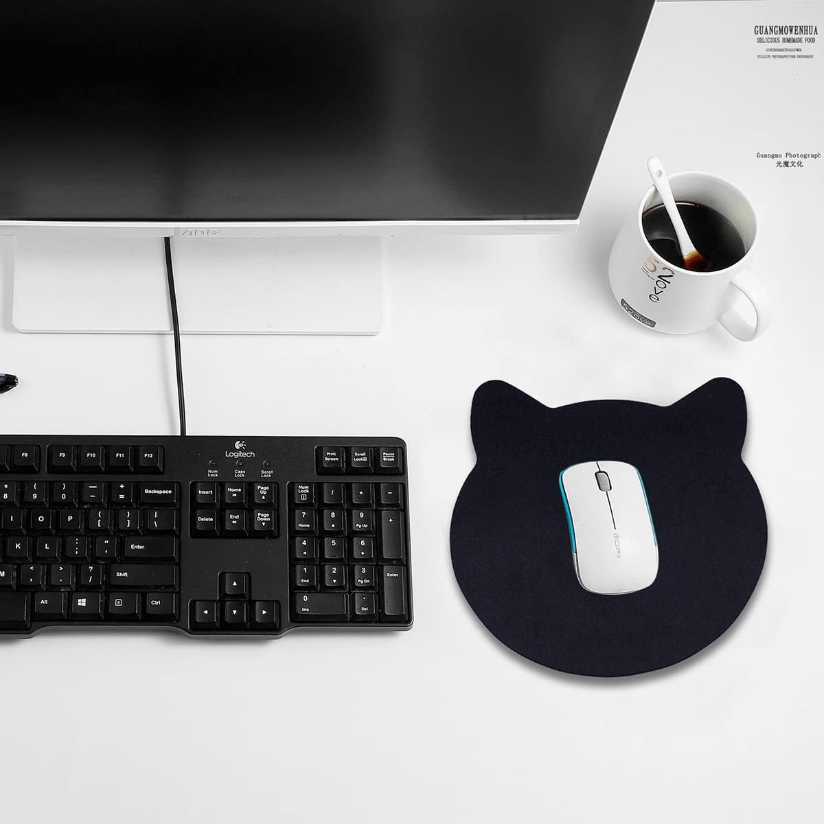 Mouse Pad Cat Motive, Mousepad Desk Accessory Cute Office Gaming Laptop Mouse Mat (Black) 4 61OkvgGjruL. AC SL1200 - northernschoolofshiatsu.co.uk