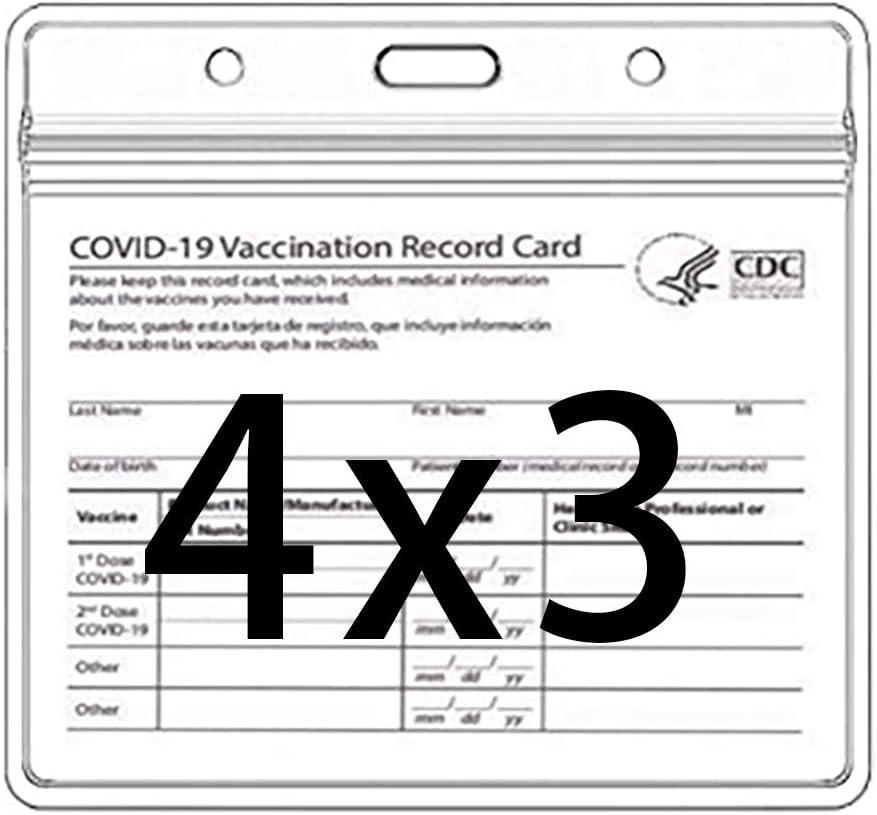 Vaccine Card Holder,CDC Vaccination Card Protector 4 X 3 Inches Immunization Record Vaccine Cards Holder Clear Vinyl Plastic Sleeve with Waterproof Type Resealable Zip(5 Pack) 1 - northernschoolofshiatsu.co.uk